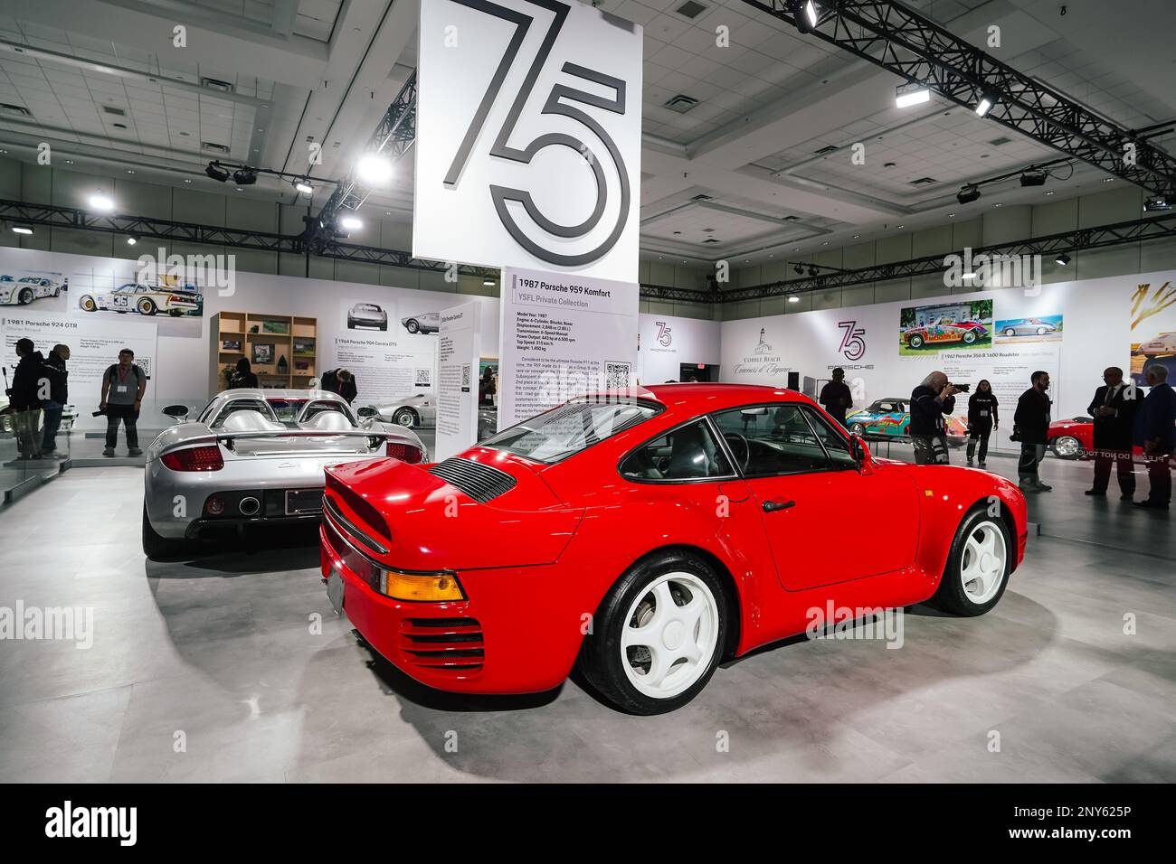 Porsche cars exhibit indoor Stock Photo - Alamy