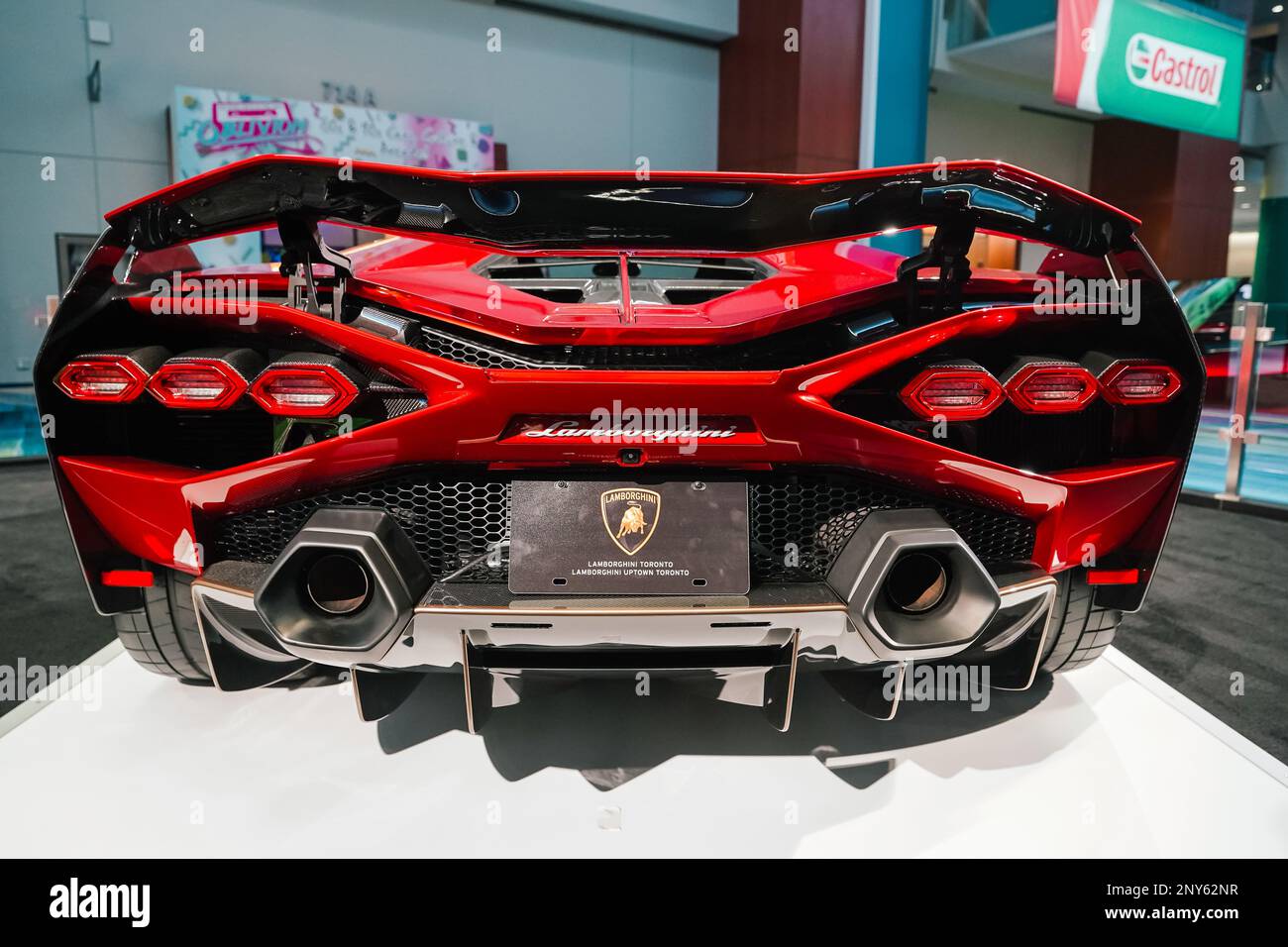 The back of a red Lamborghini Stock Photo - Alamy