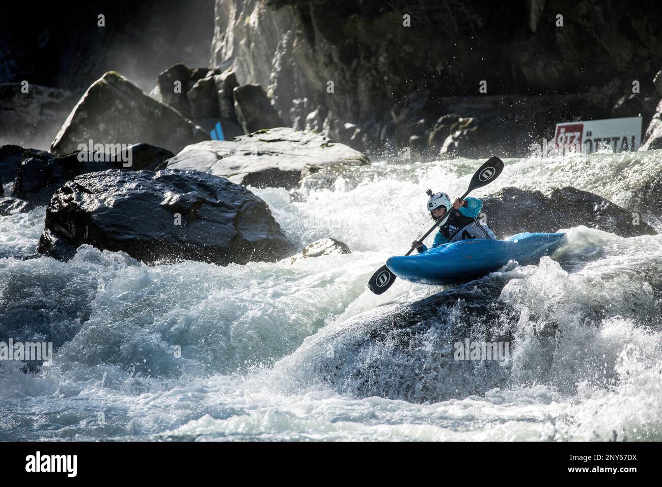 Highlights of the best imagery, from the past week, from the world of Red  Bull. Martina Wegman of the Netherlands during her run in the finals of the Adidas  Sickline Extreme Kayak