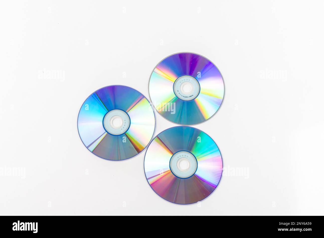 Blank compact discs on white isolated background Stock Photo