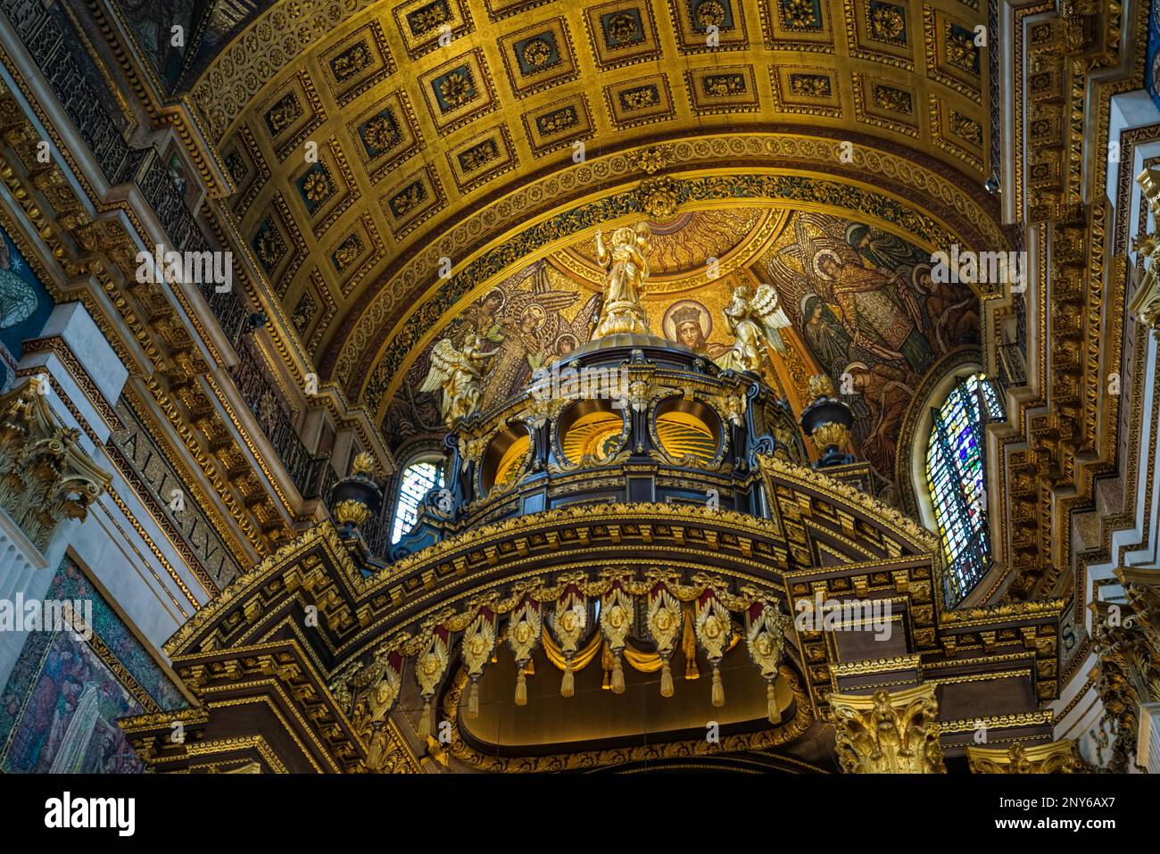 Interior View of St Pauls Cathedral Stock Photo
