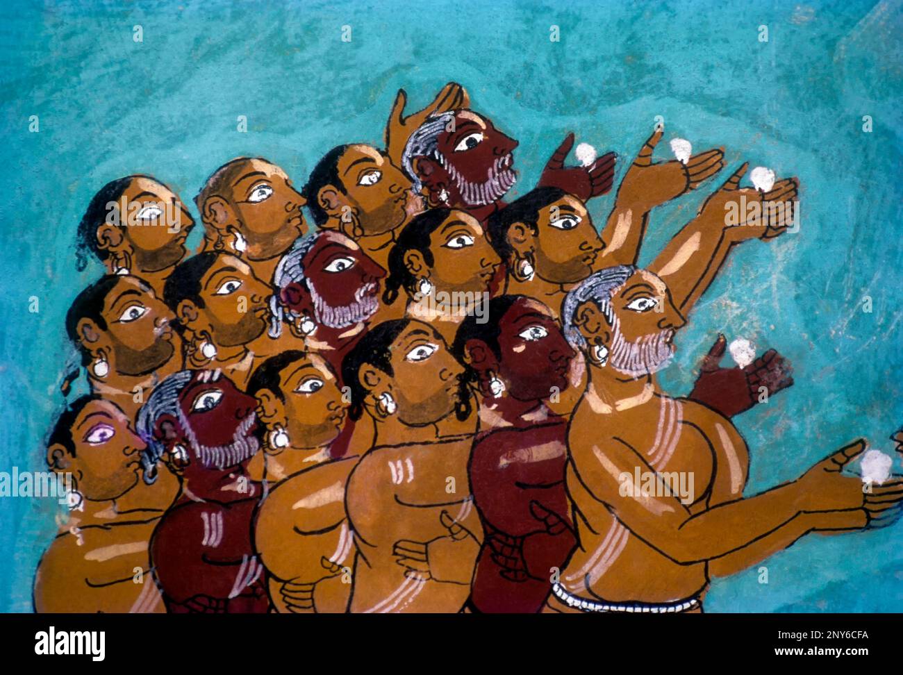 Ramayan in painting at Madurai, 400 years old, king dasaratha offering ...