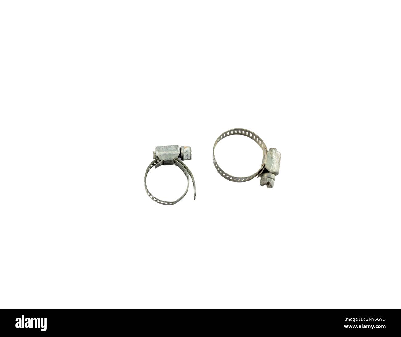 Hose clamps isolated on white background Stock Photo Alamy