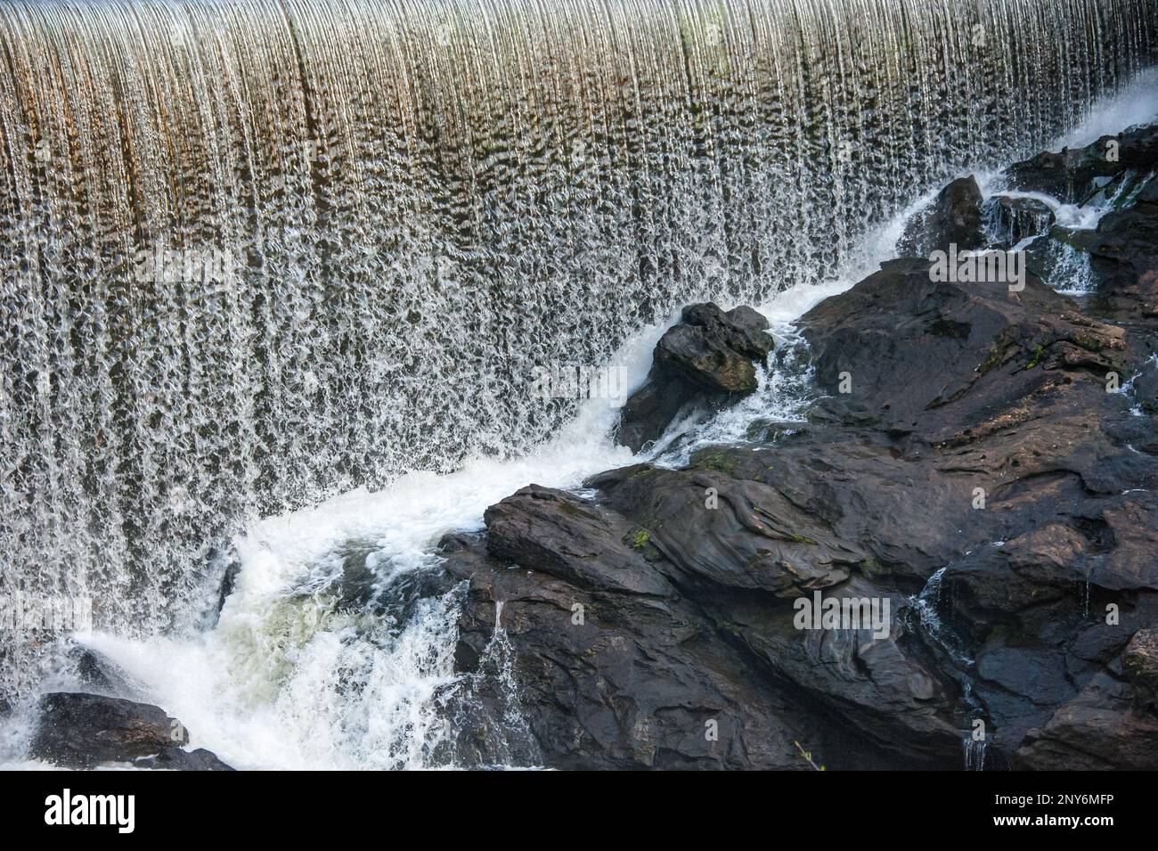 Sequoyah Falls at Lake Sequoyah on the Cullasja River in Highlands, North Carolina. (USA) Stock Photo