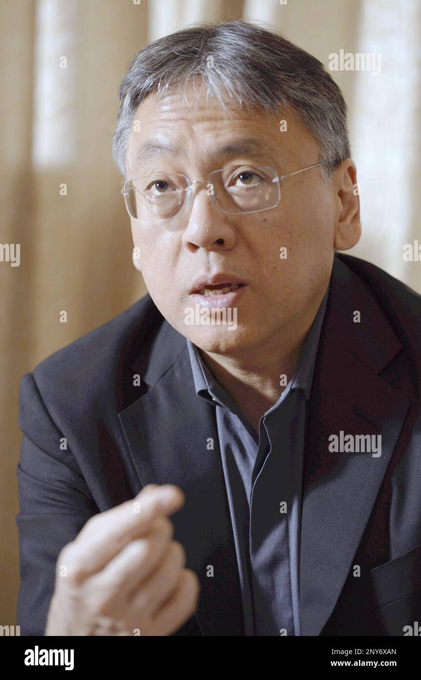 FILE / British novelist Kazuo Ishiguro speaks during an interview