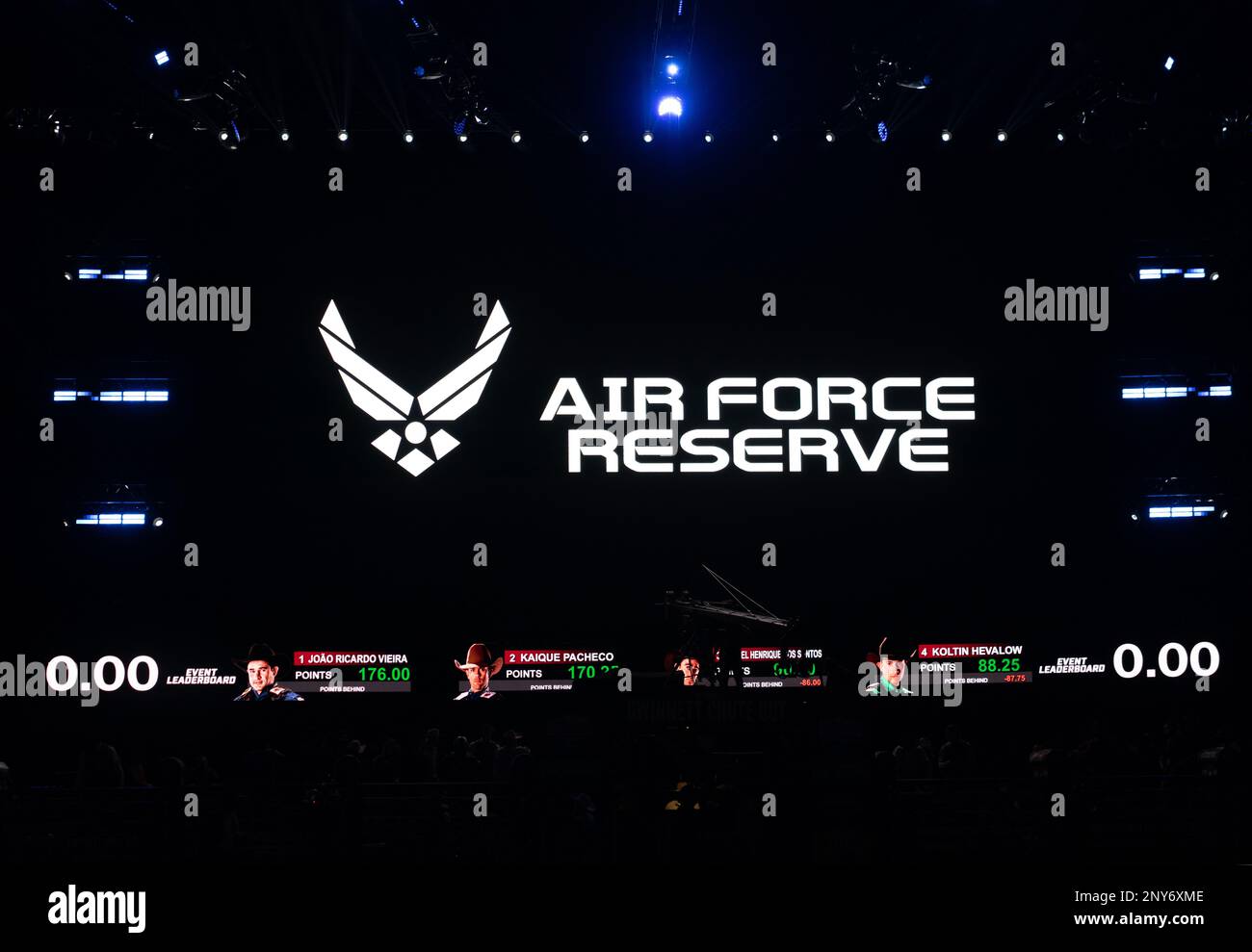 The U.S Air Force Reserve official logo is broadcast onto the jumbotron