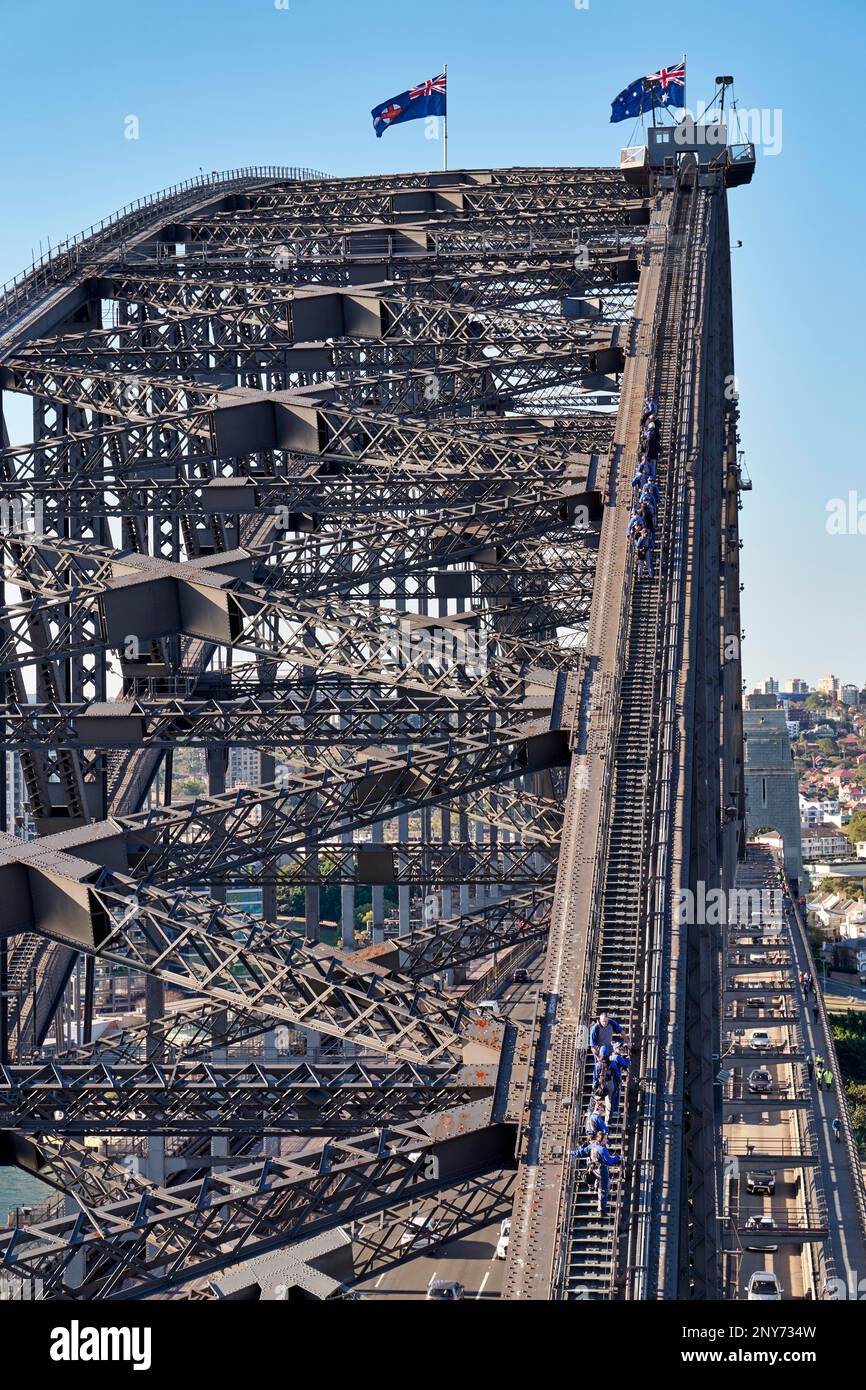 Sydney Australia. Climbing Harbour Bridge Stock Photo