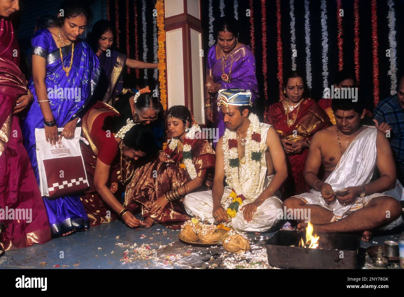 Wedding sequence of Udupi Madhwa Brahmin in Karnataka, India, Asia