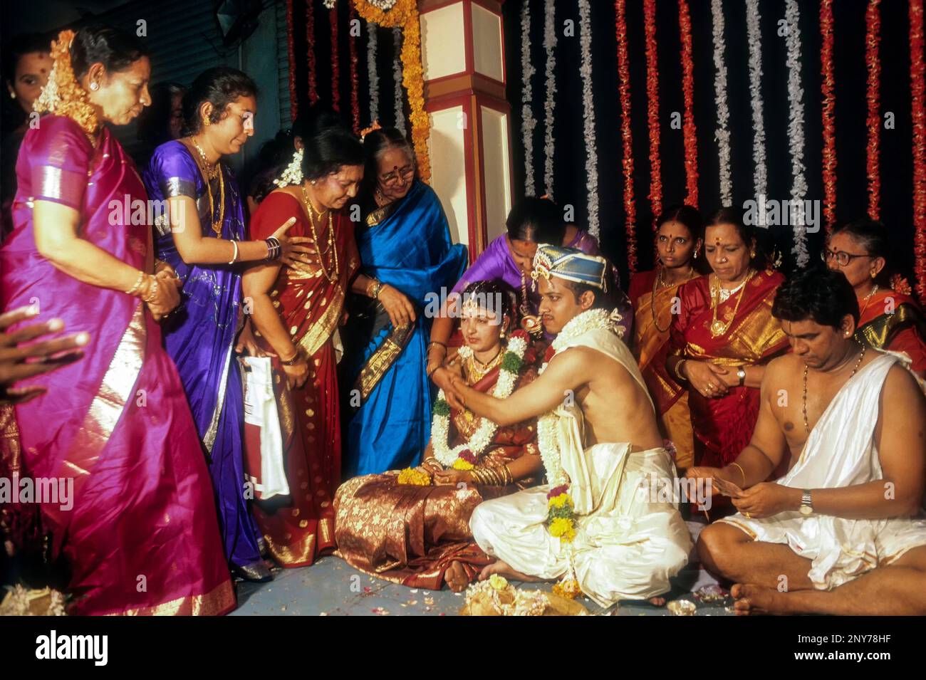 Wedding sequence of Udupi Madhwa Brahmin in Karnataka, India Stock
