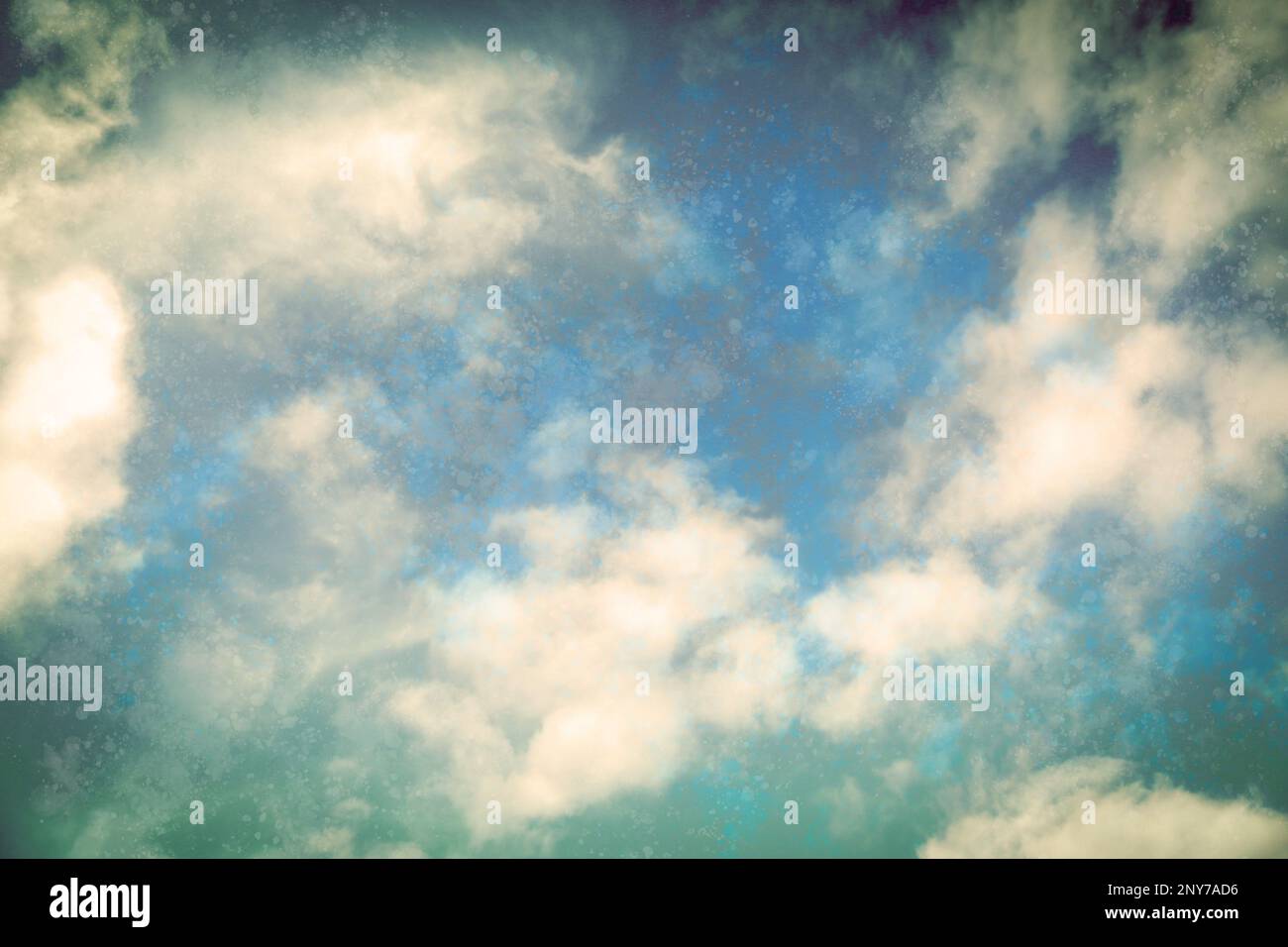 View of beautiful sky with clouds. Retro style filter Stock Photo - Alamy