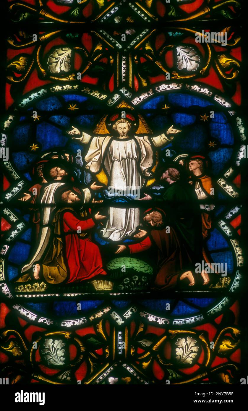 Stained glass window in St. John's church built in 1784 Kolkatta