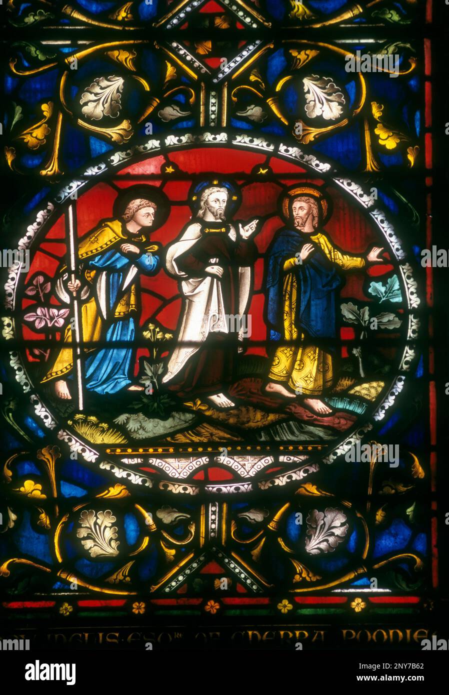 Stained glass window in St. John's church built in 1784 Kolkatta