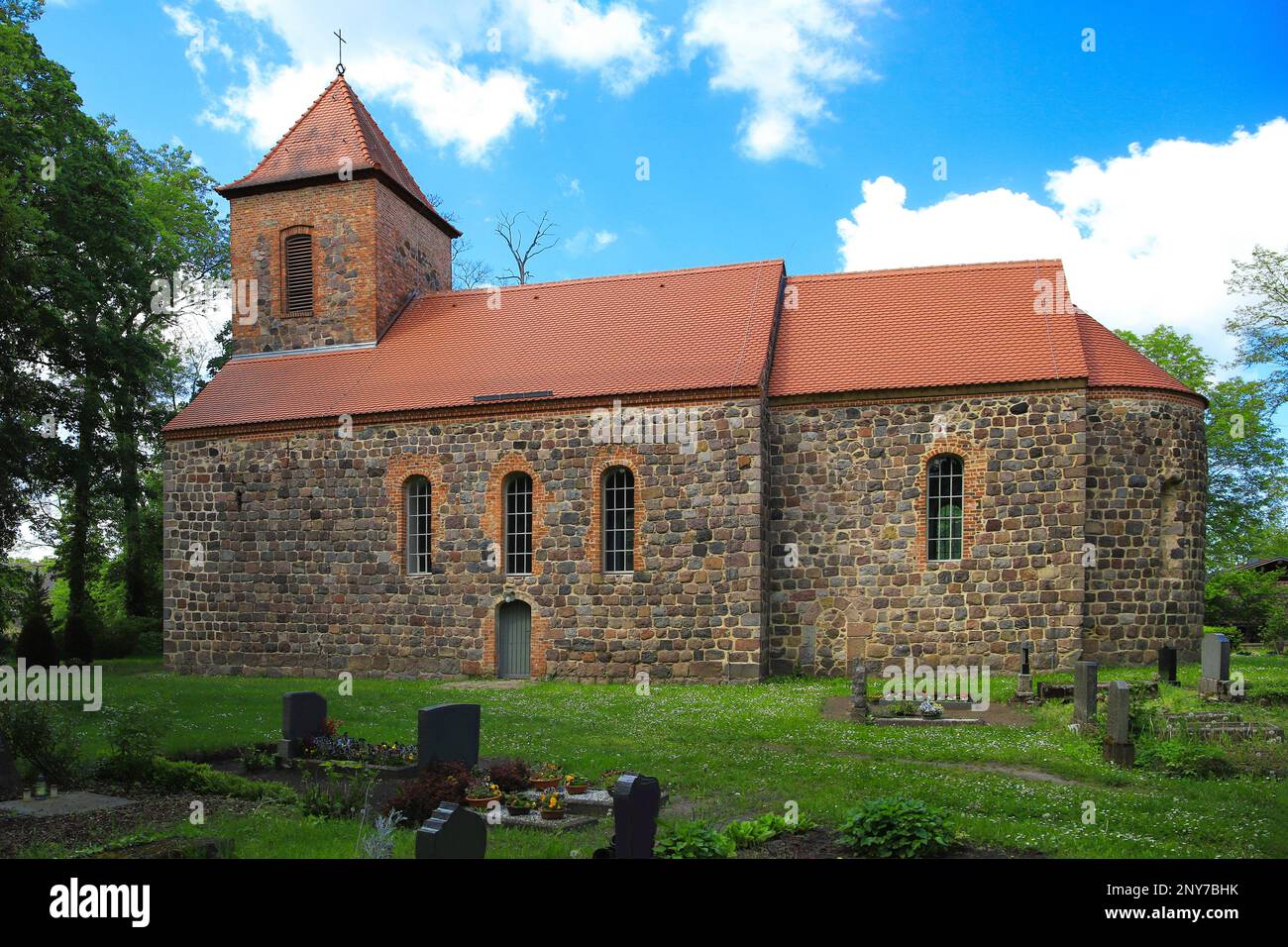The old church in Ihlow, (Oberbarnim) in Federal State Brandenburg - Germany Stock Photo