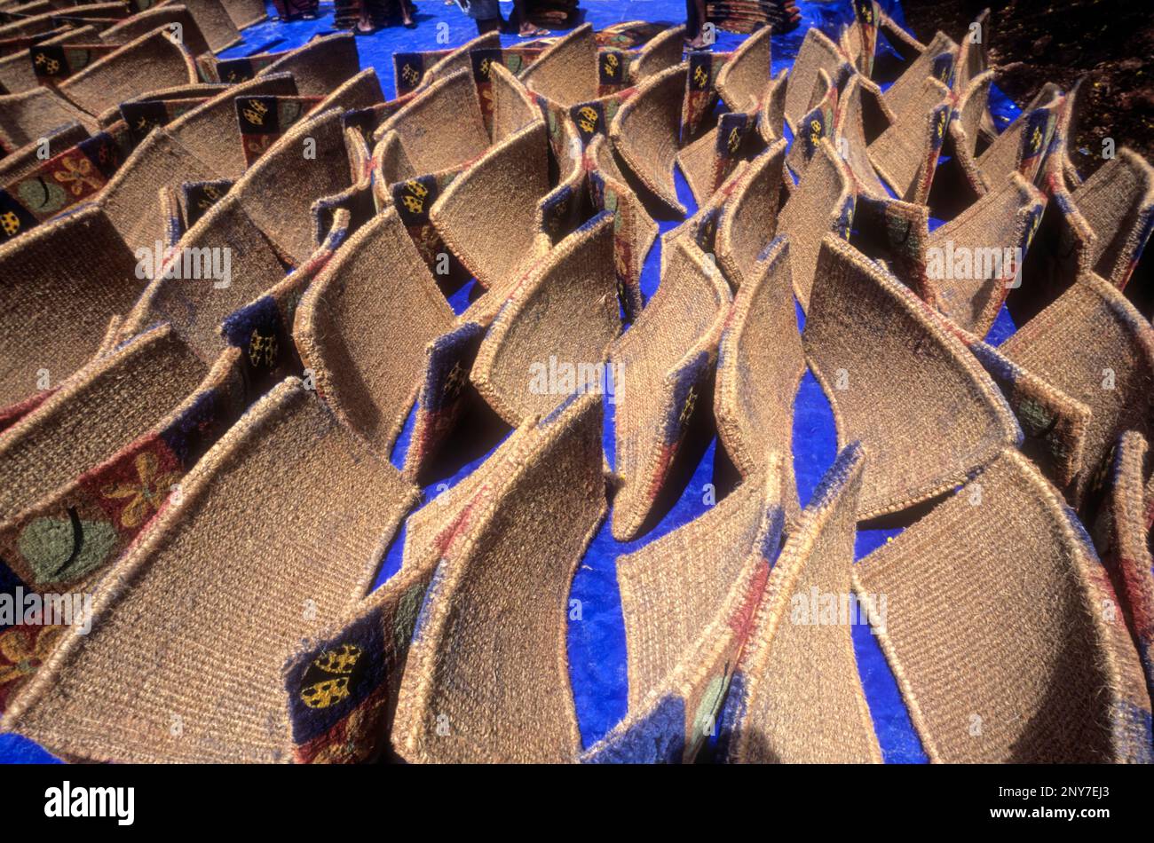 Coir mats Coir industry at Alappuzha Alleppey, Kerala, South India