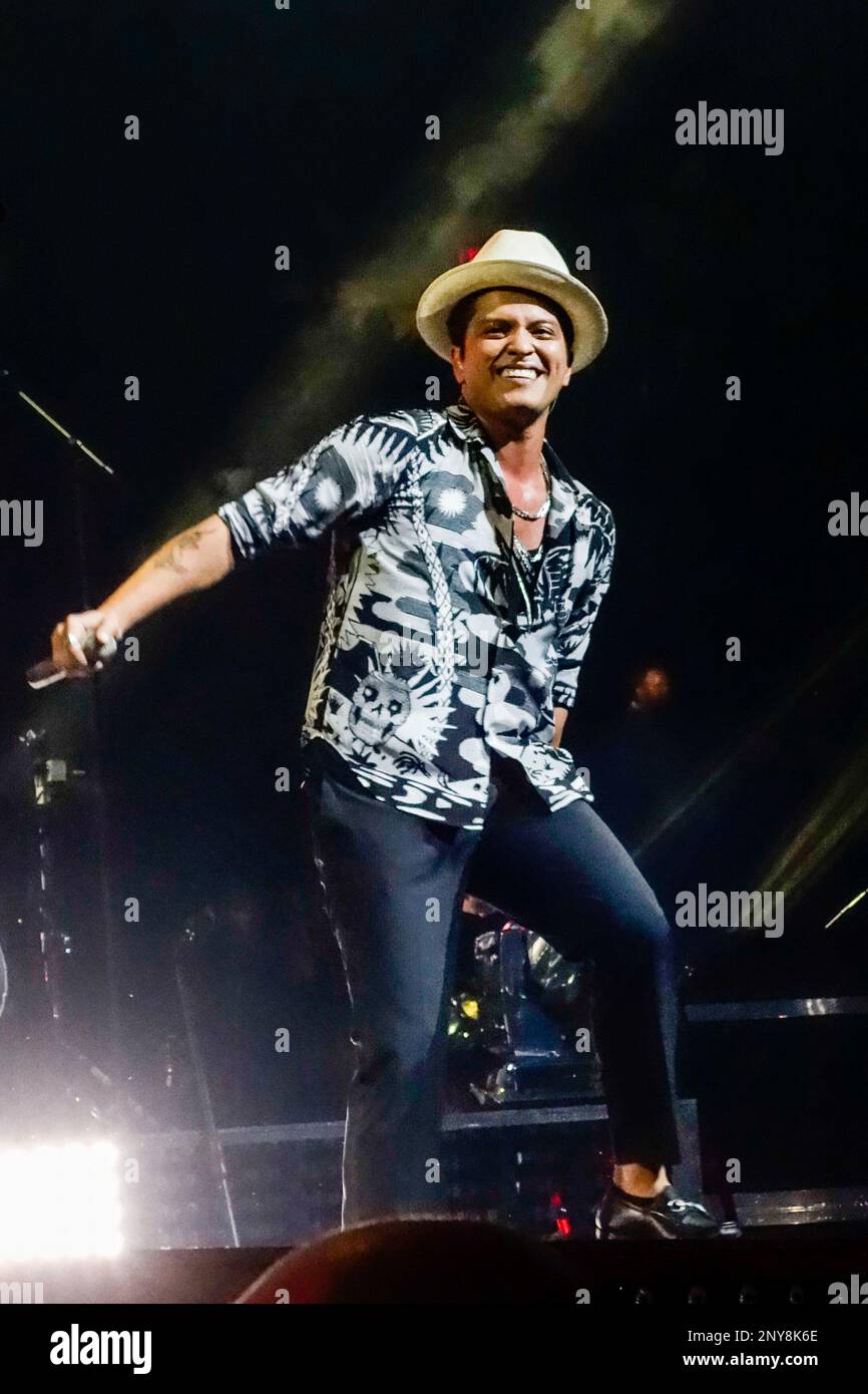 Bruno Mars performs during The Moonshine Jungle Tour at U.S. Bank