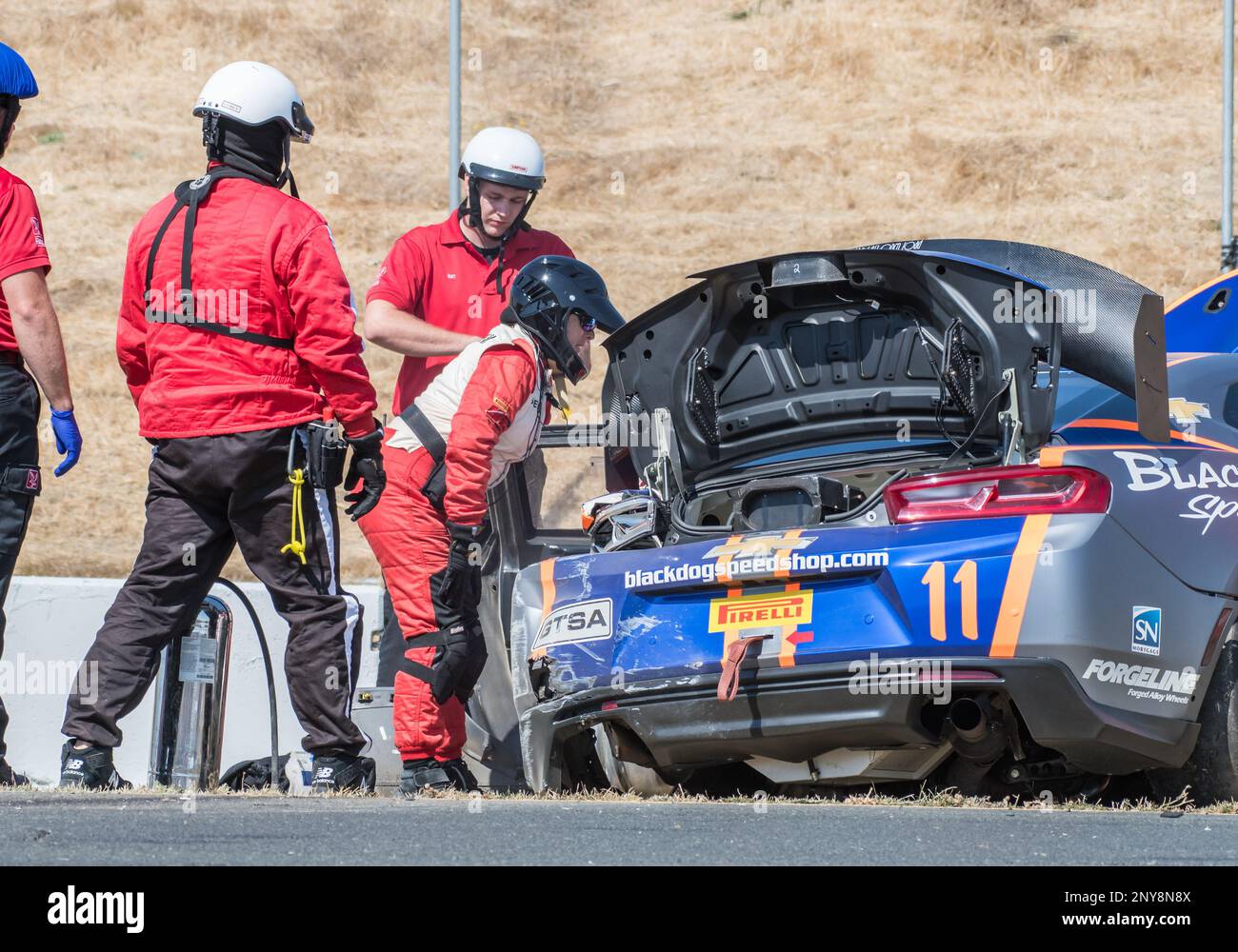 SONOMA, CA - SEPTEMBER 17: The Sonoma Track Safety Team approach
