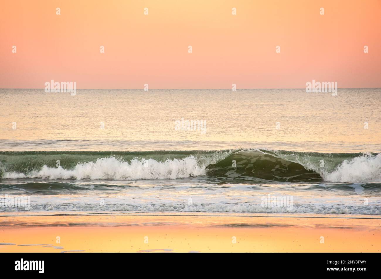 Beautiful pastel colors of dusk at Jacksonville Beach, Florida. (USA