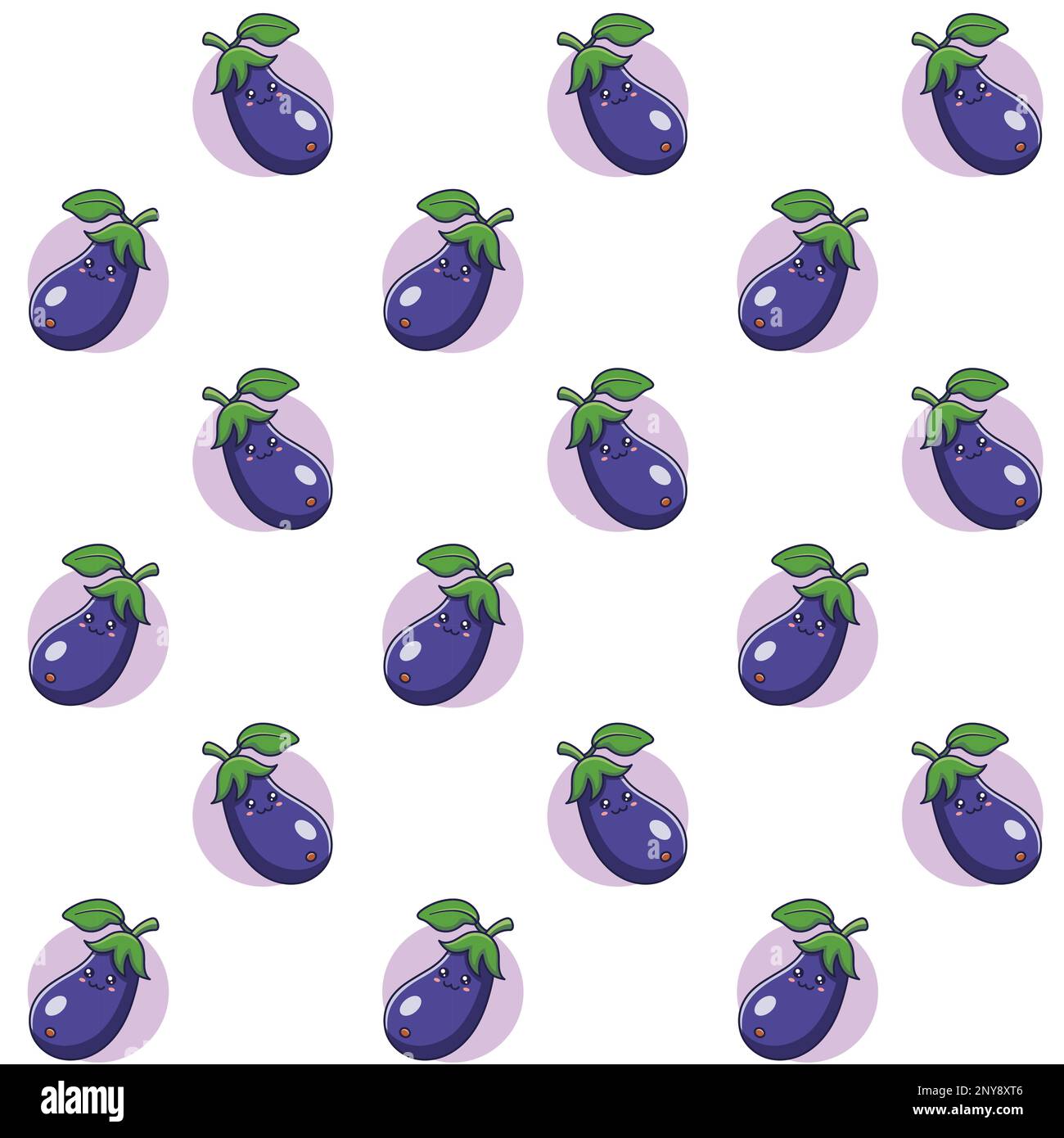 Eggplant Cute Print Pattern Leather Tote Bag