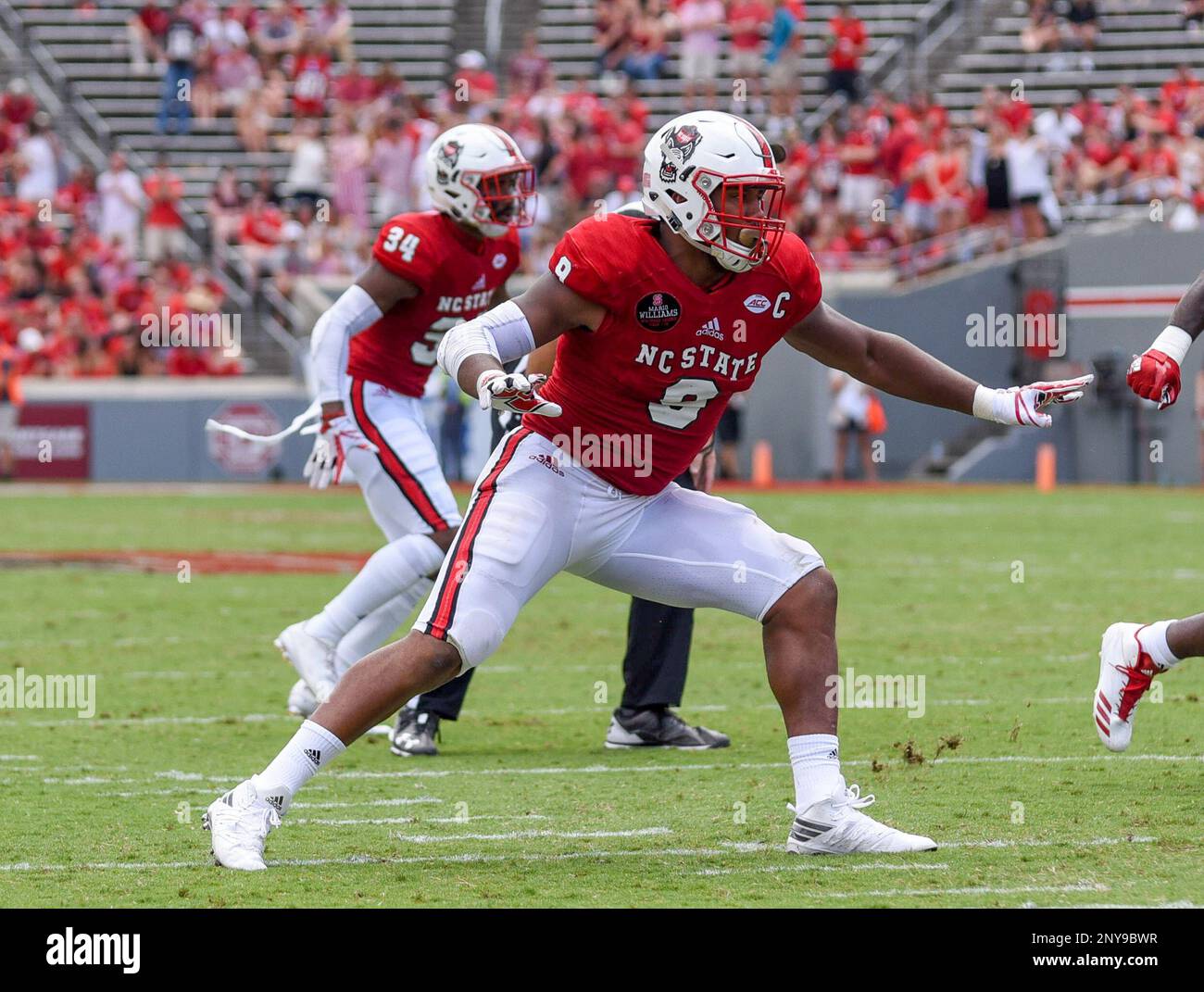 North Carolina State defensive end Bradley Chubb jumps 36 inches