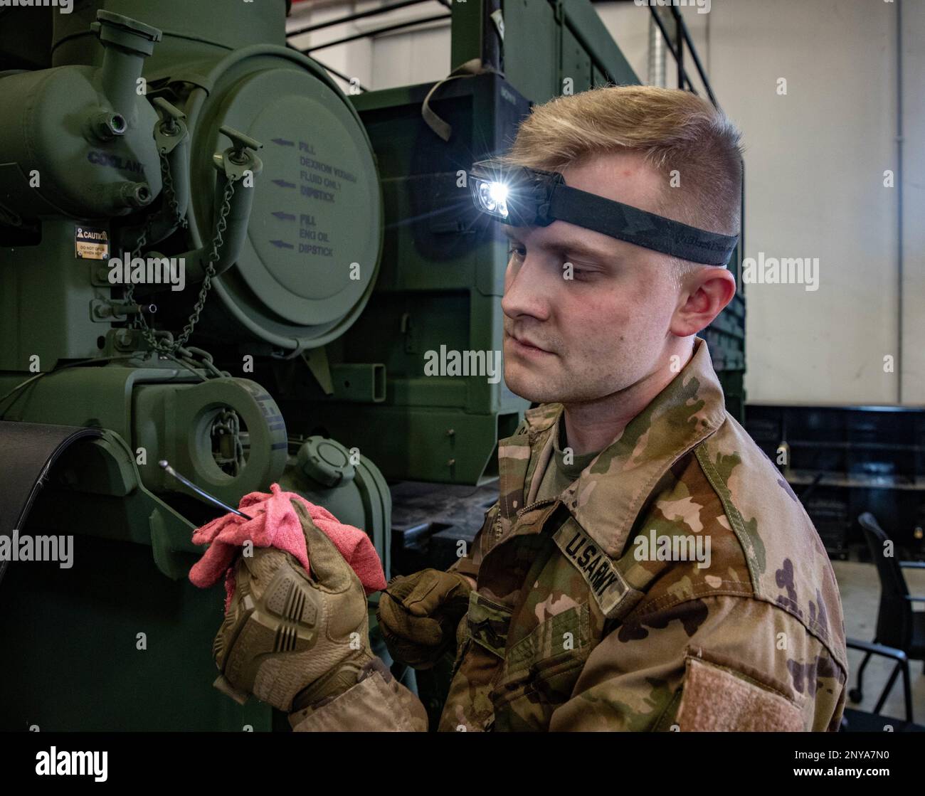 U.S Army Cpl. Ethan Gaspard, wheeled vehicle mechanic with Headquarters