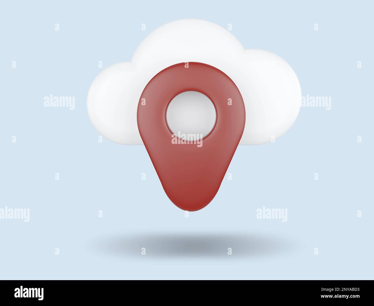 Location. Cloud Computing Concept. 3D render illustration Stock Photo ...