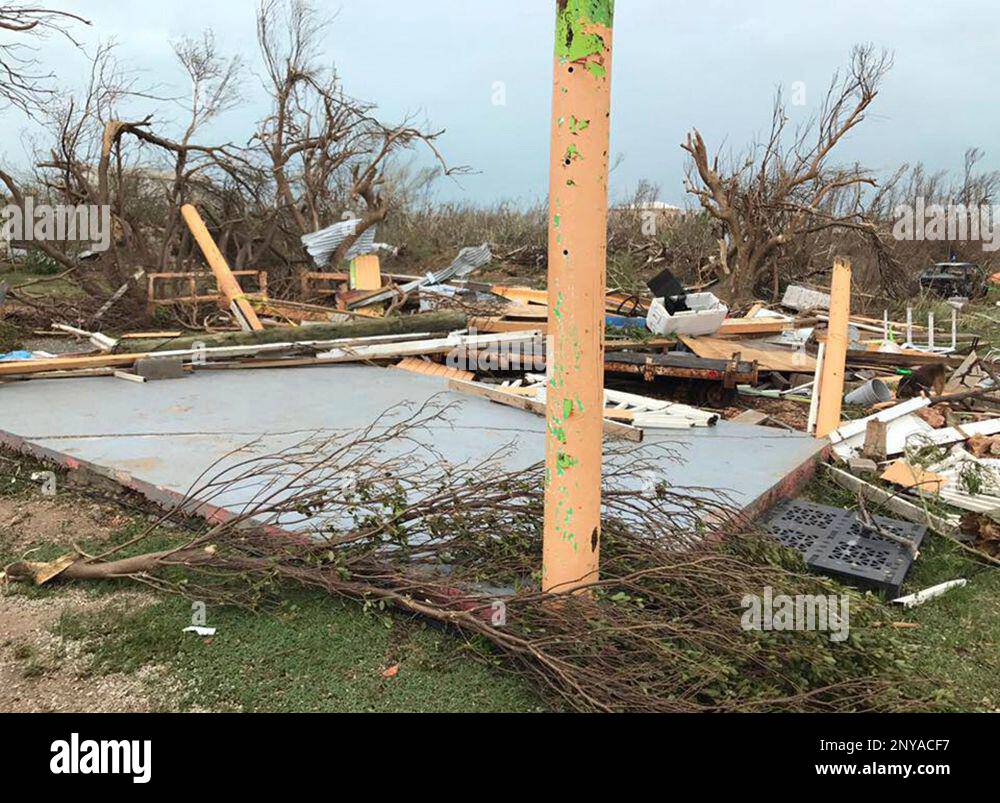 This Wednesday, Sept. 6, 2017 photo shows storm damage in the aftermath