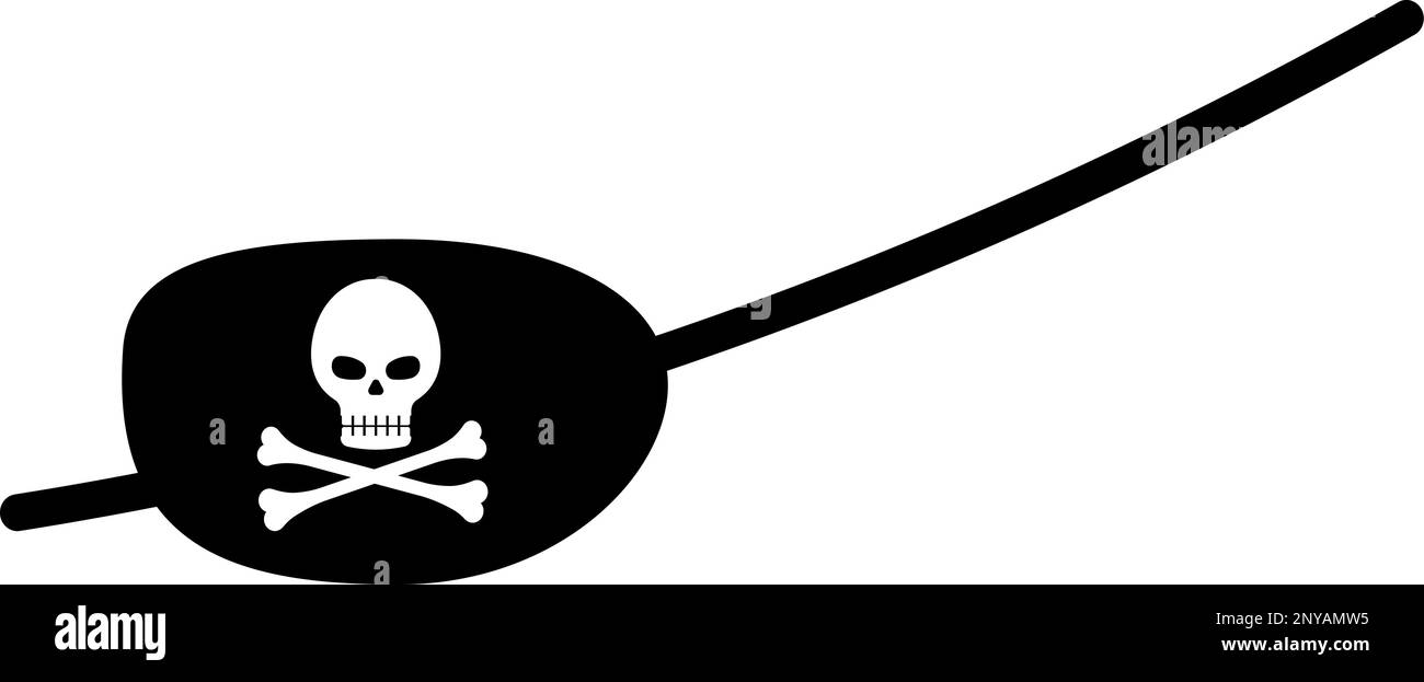 Pirate eye patch with skull and cross bones face bandage Stock Vector Image & Art Alamy