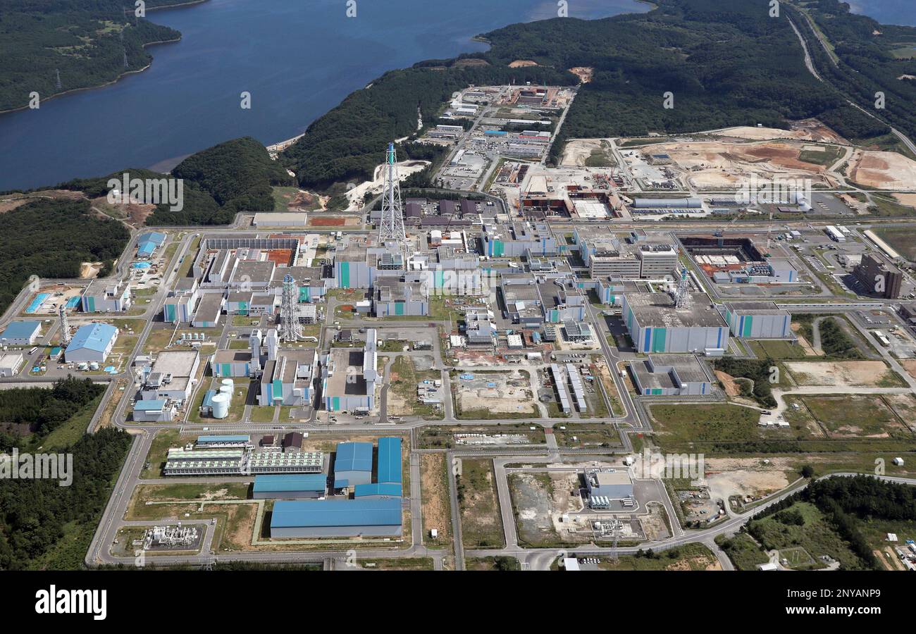 This aerial photo taken on Sep. 5, 2017 shows the Rokkasho Reprocessing  Plant operated by Japan Nuclear Fuel Limited in Rokkasho-village in Aomori  Prefecture. ( The Yomiuri Shimbun via AP Images Stock
