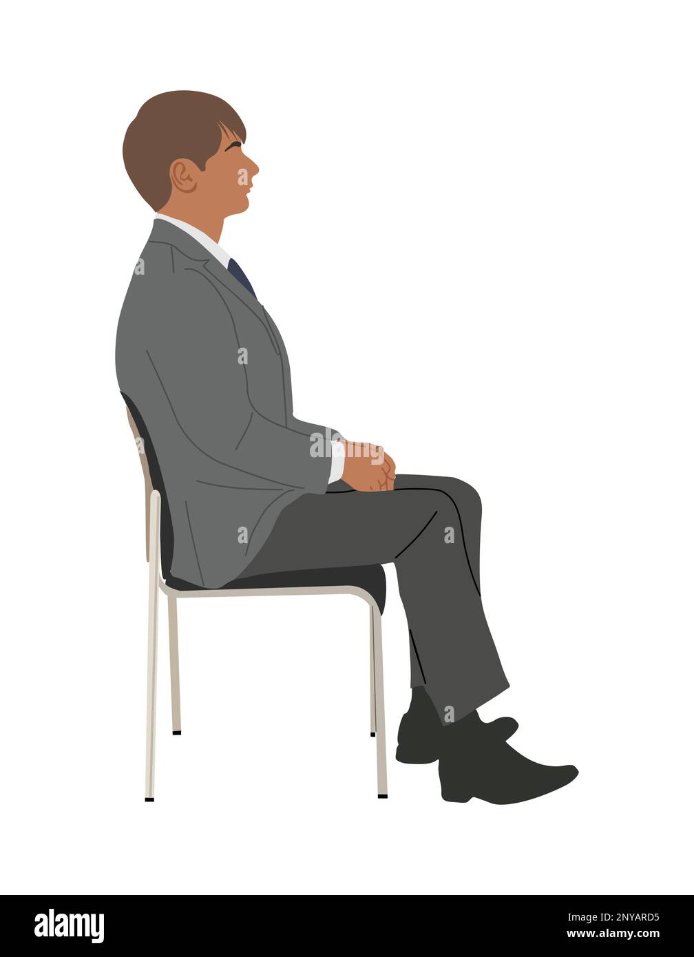Man sitting chair full length Stock Vector Images - Alamy