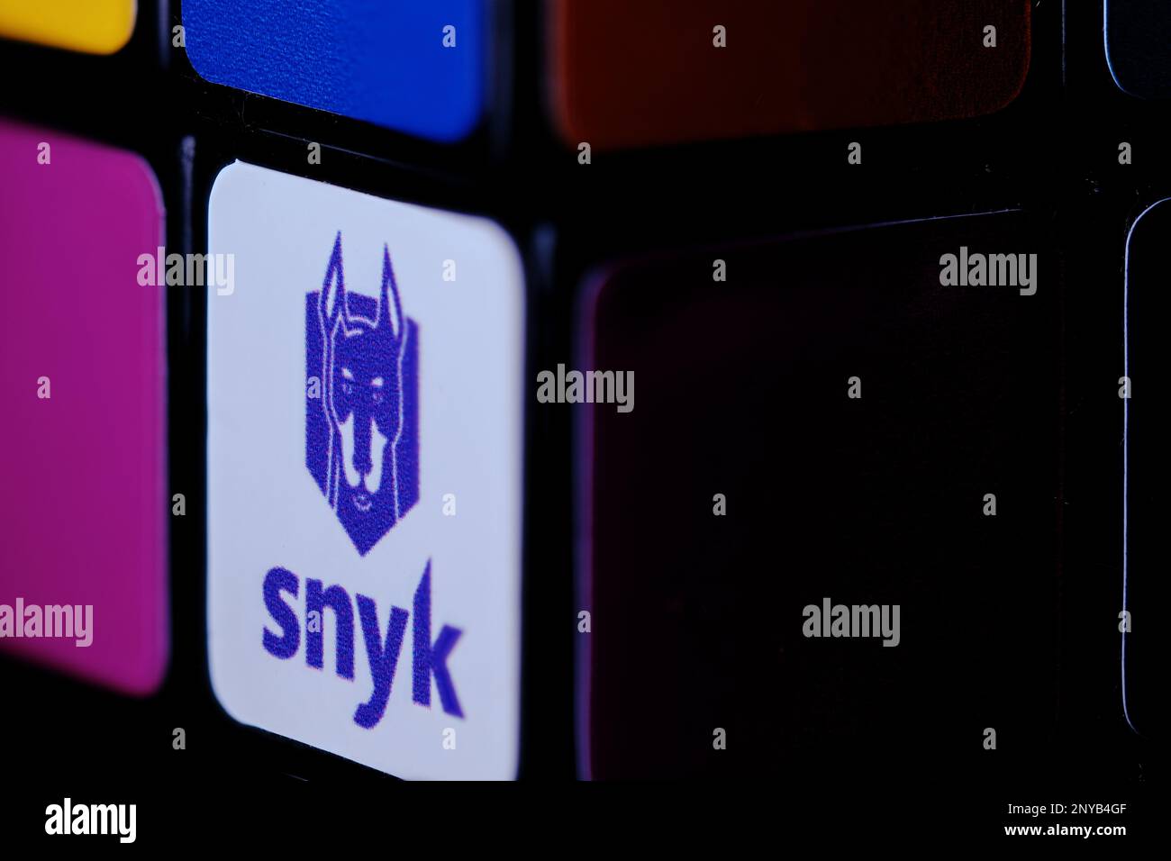 Snyk Cybersecurity Company Logo on a rubiks cube Stock Photo Alamy