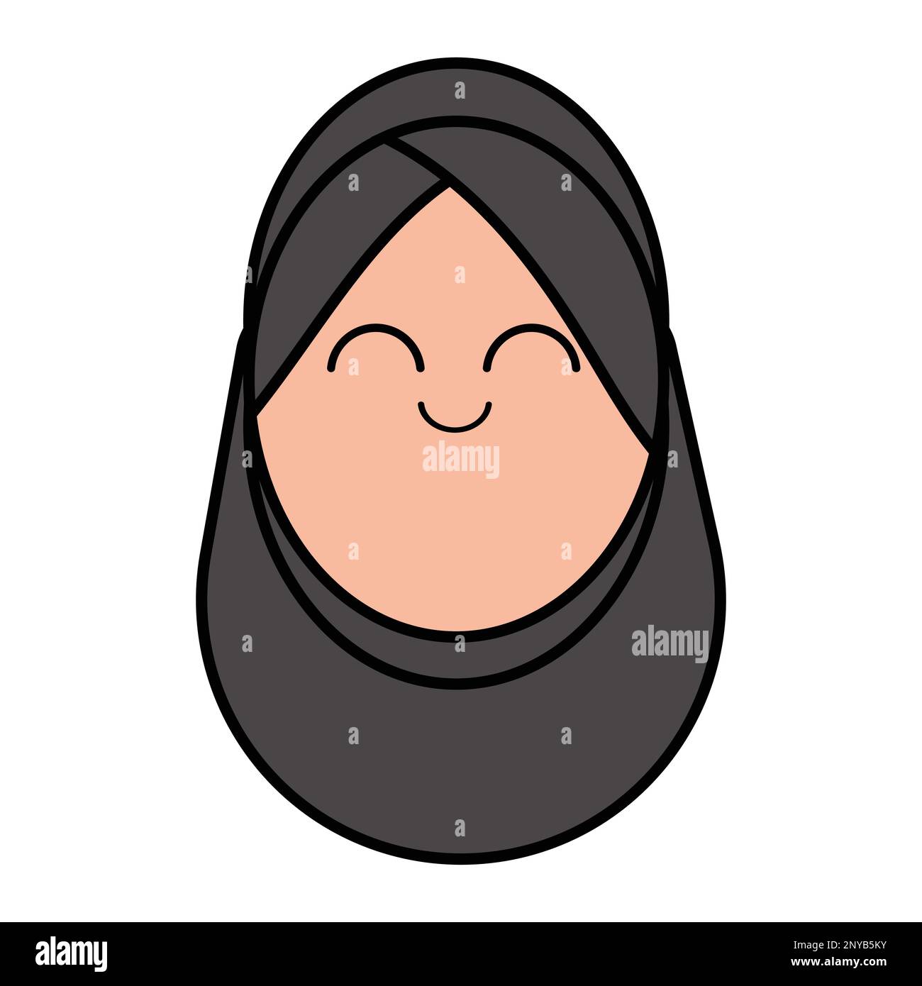 Asian woman black hijab Stock Vector Images - Alamy