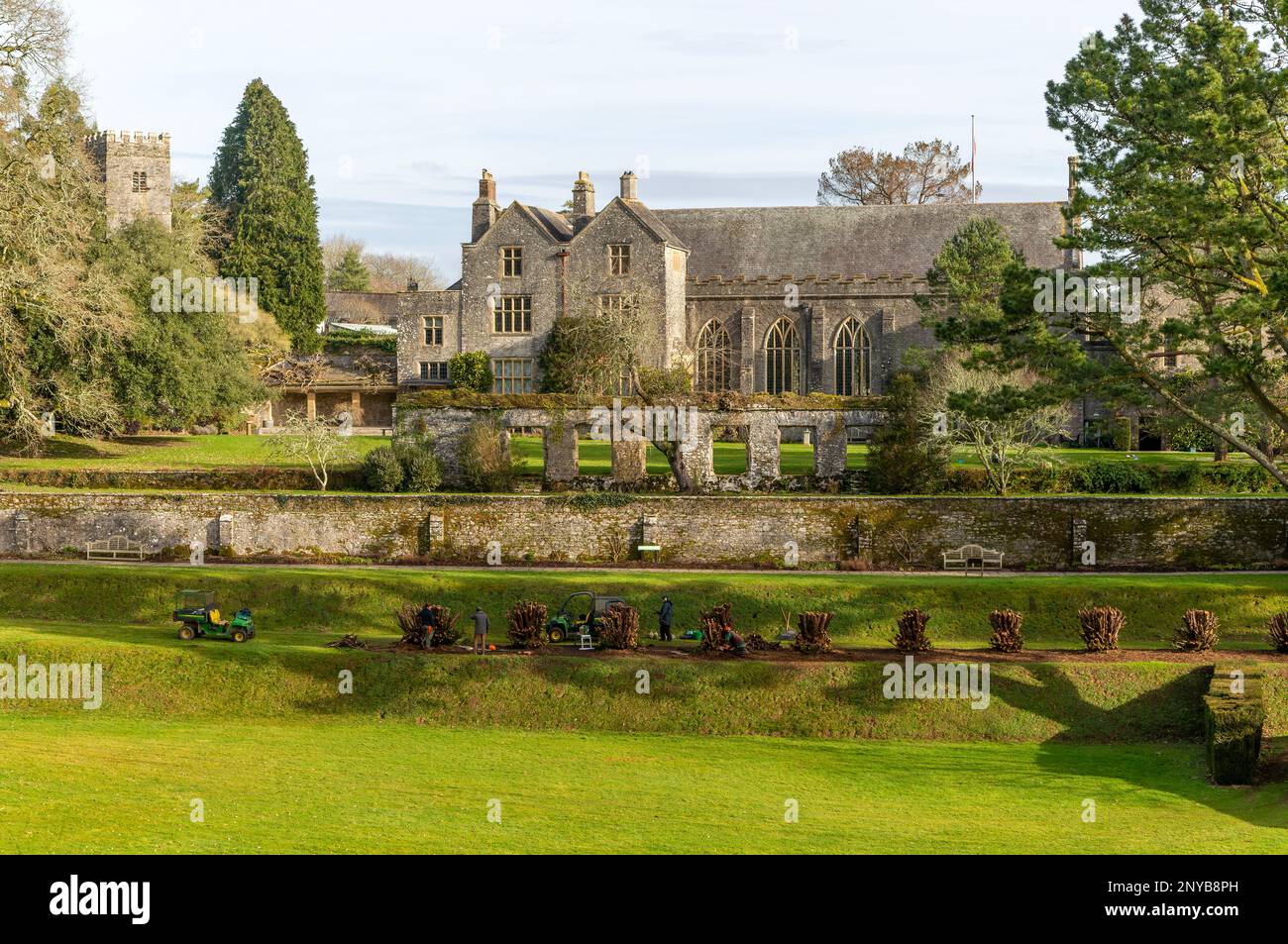 Medieval Great Hall building and gardens, Dartington Hall estate, south