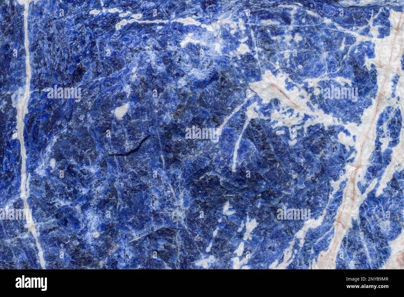 Natural raw sodalite stone which has photoluminescent properties