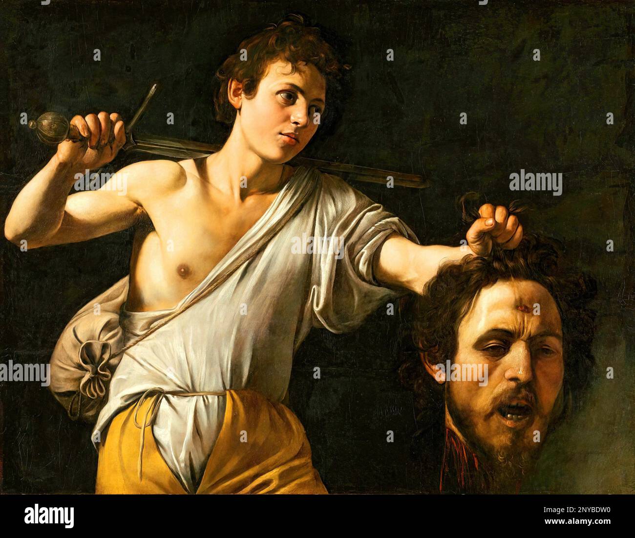 David with the head of Goliath. Caravaggio summarizes the biblical