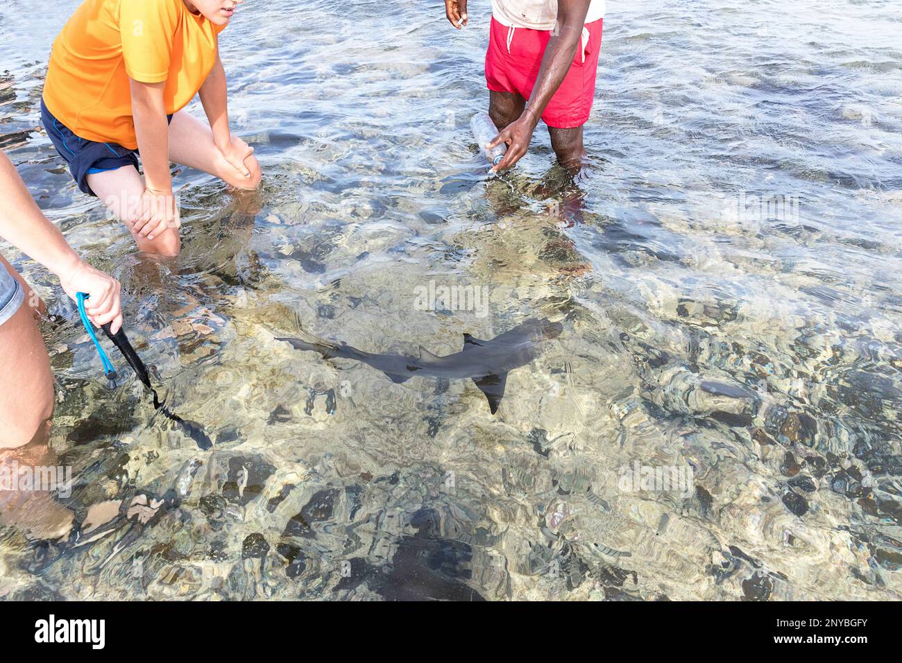 Family on a holidays on a beautiful island of Sal on Cabo Verde, on a