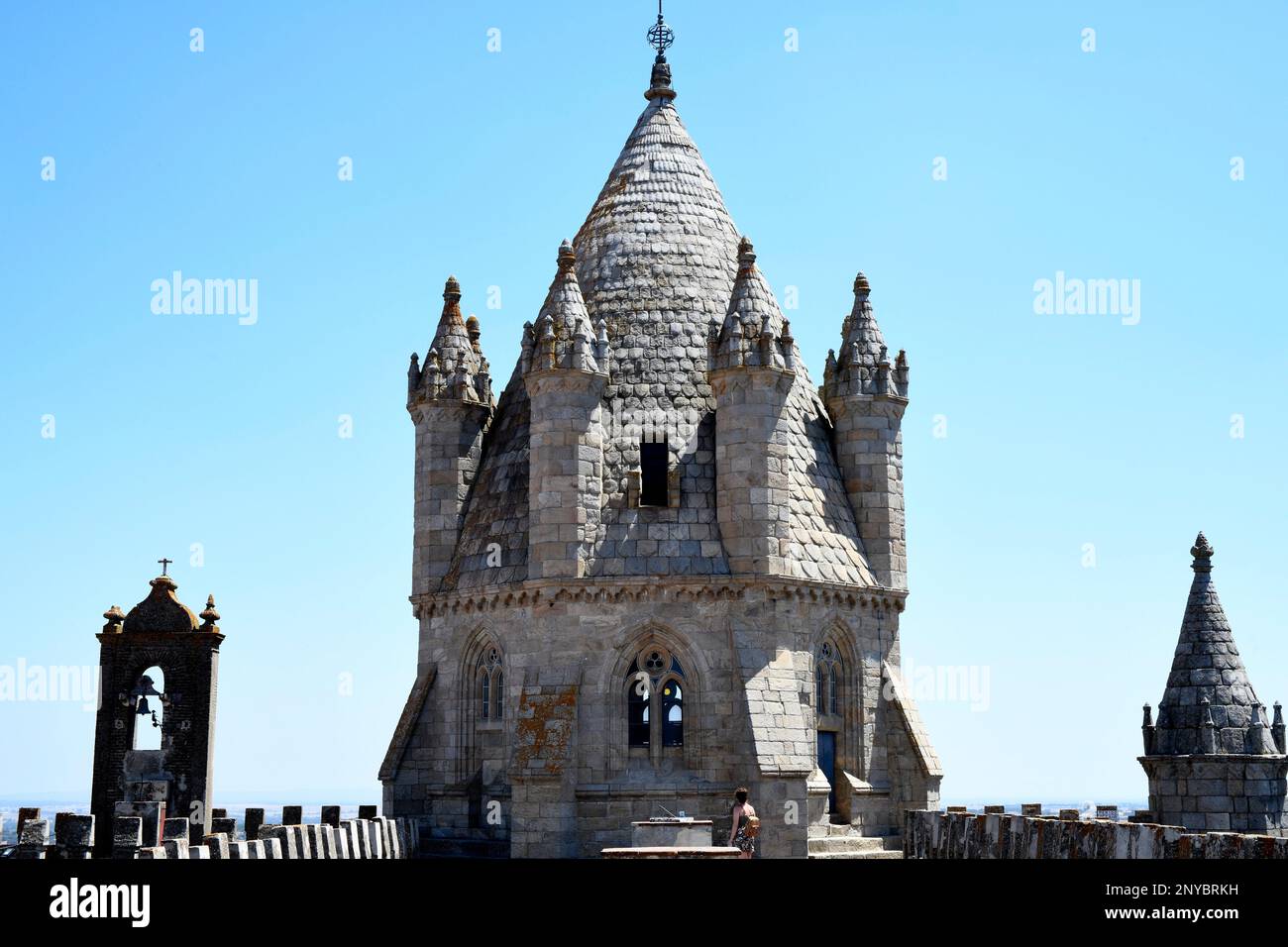 Evora Cathedral (Se de Evora), lantern tower. Alentejo, Portugal. Stock Photo