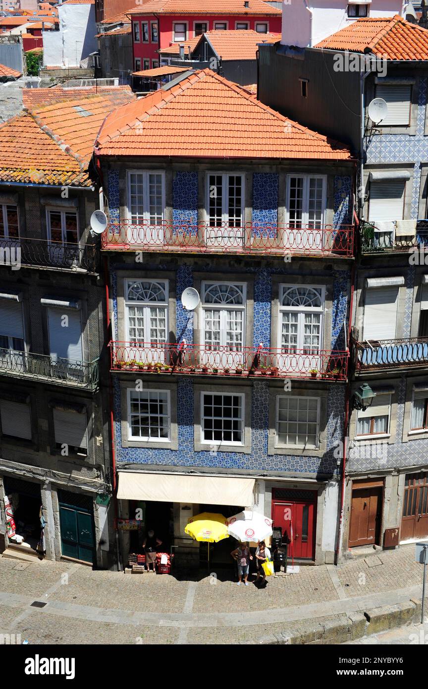 Porto or Oporto, typical house with azulejos. Portugal. Stock Photo