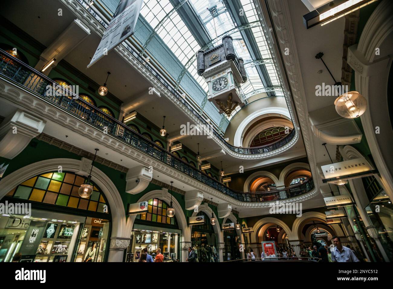 Glass ceiling. Interior of Queen Victoria Building Shopping Mall