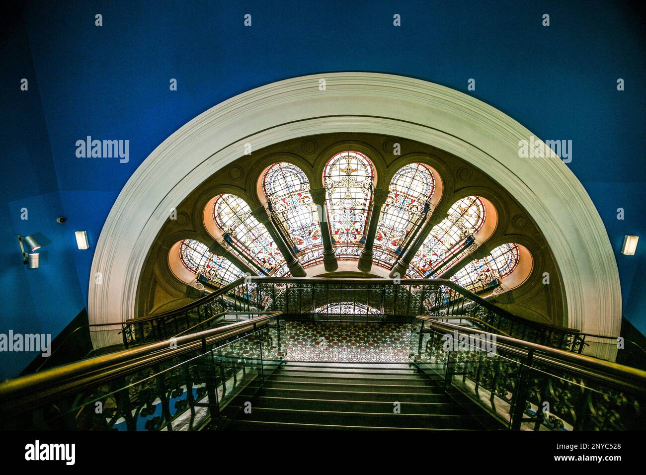 Stained glass windows in Queen Victoria Building Shopping Center