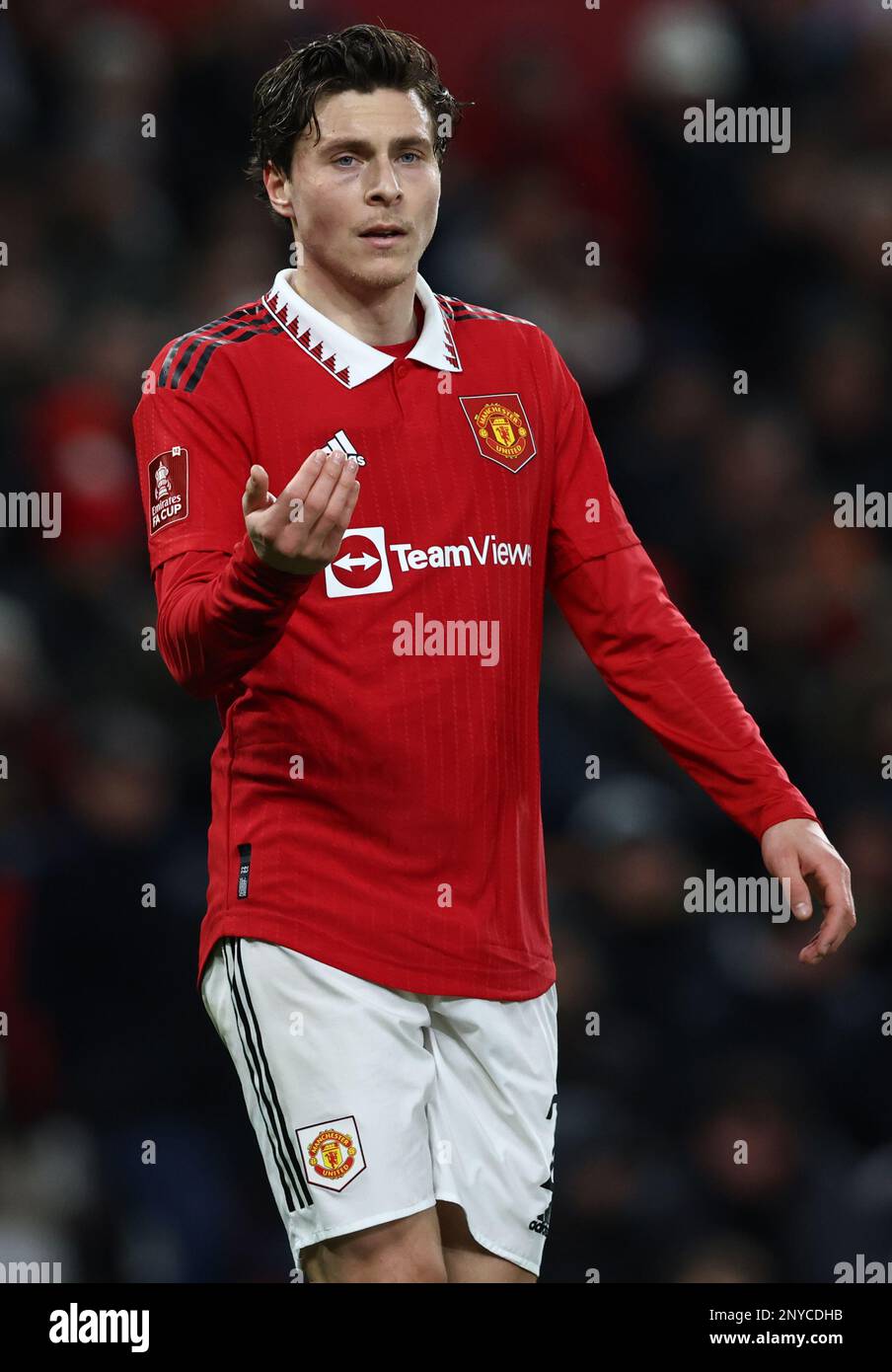 Manchester, UK. 1st Mar, 2023. Victor Lindelof of Manchester United during the The FA Cup match at Old Trafford, Manchester. Picture credit should read: Darren Staples/Sportimage Credit: Sportimage/Alamy Live News Stock Photo