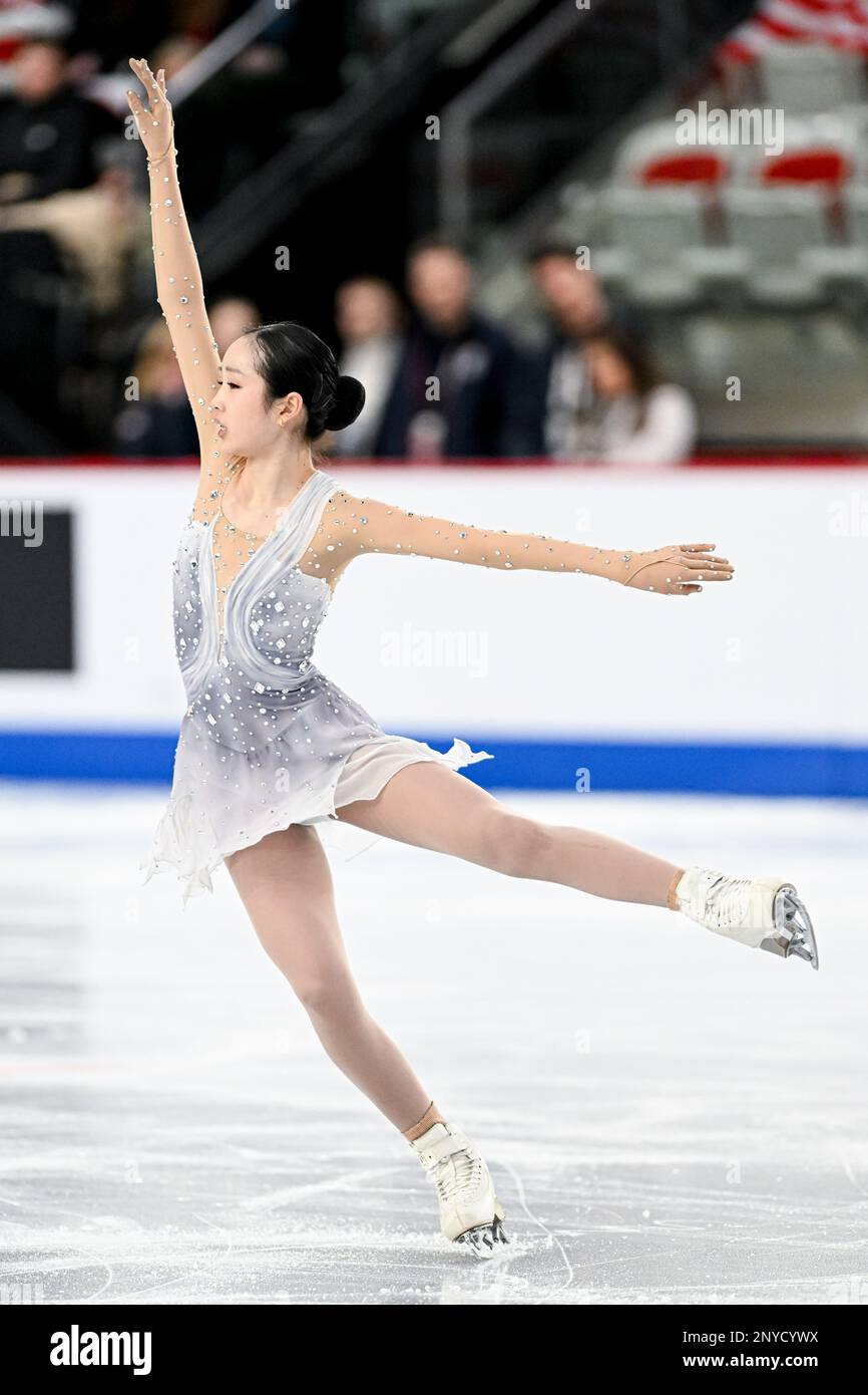 Josephine LEE (USA), during Junior Women Short Program, at the ISU World Junior Figure Skating