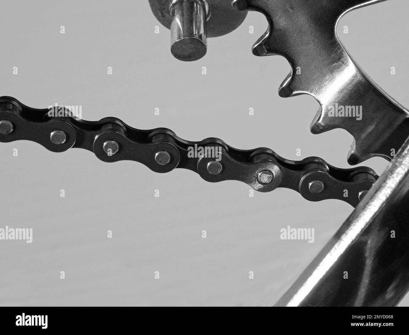 Bicycle pedal cranks. Closeup. Isolated on light gray background Stock