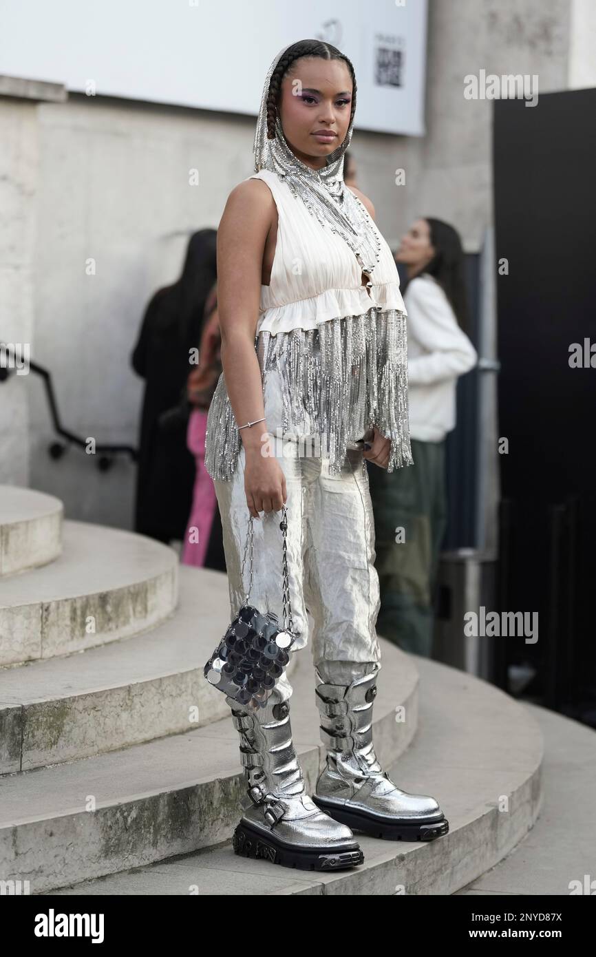 Paola Locatelli poses for photographers upon arrival at the Paco