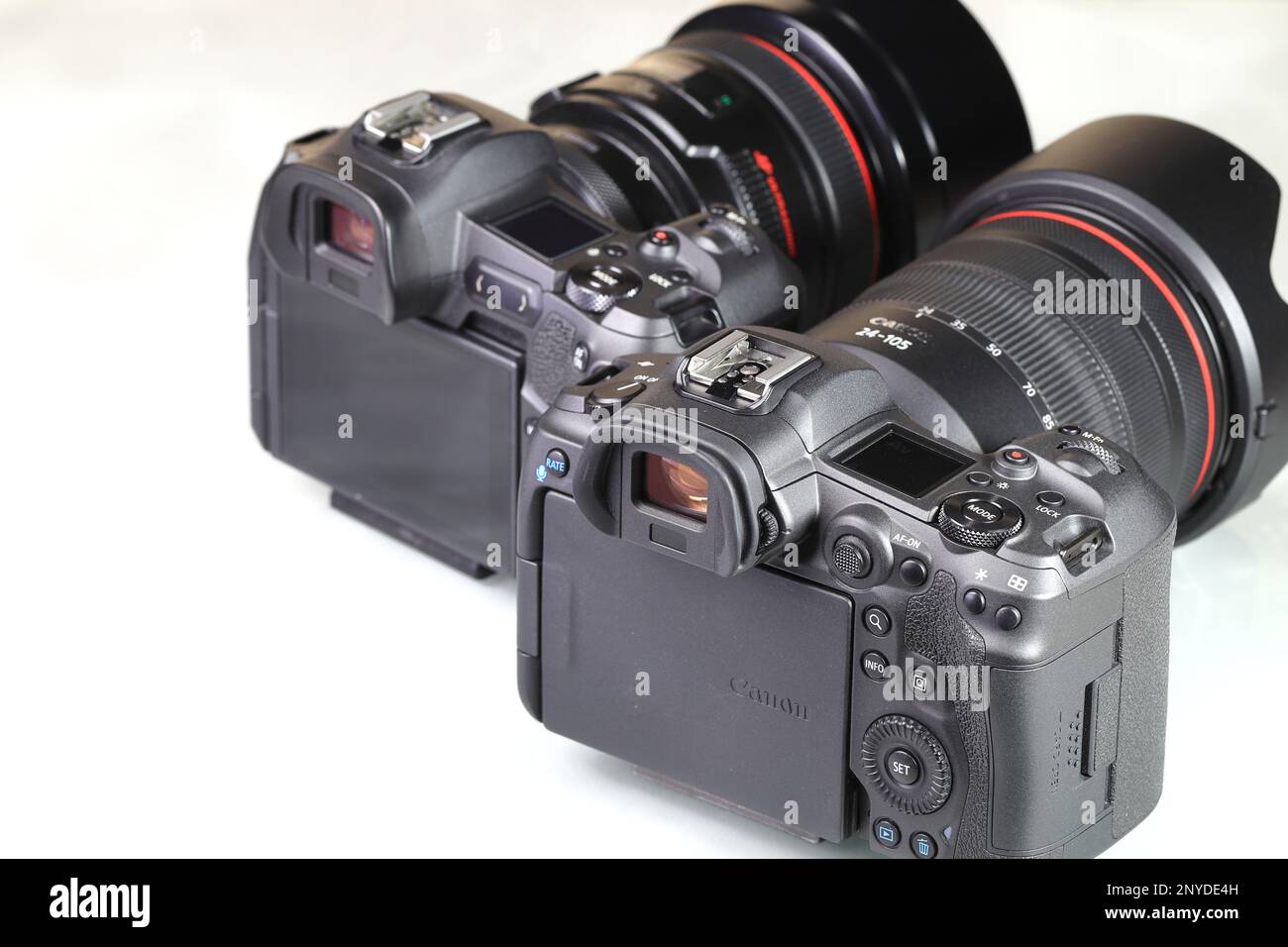 Collection of professional DSLR camera body with professional lens Stock Photo Alamy