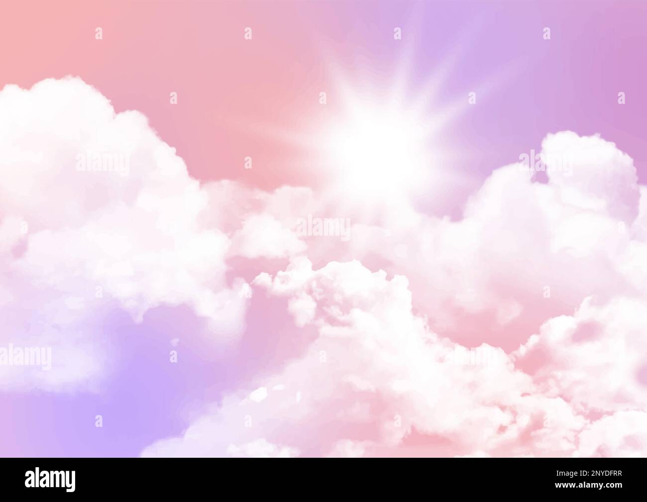 Decorative sugar cotton candy clouds sky background Stock Vector Image