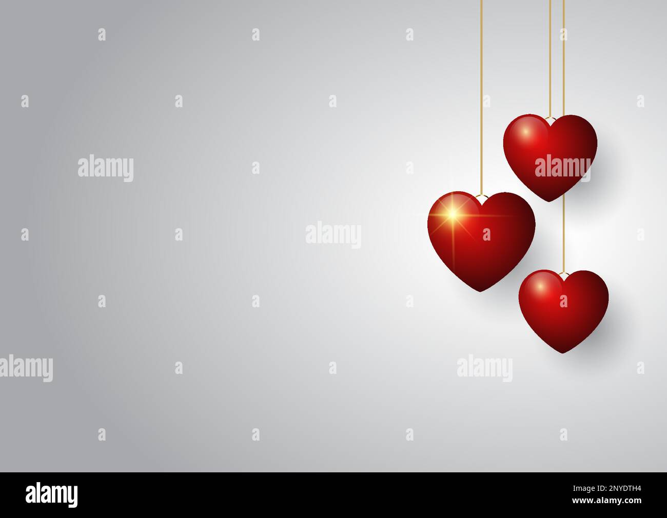 Valentines day background with hanging hearts design Stock Vector Image ...