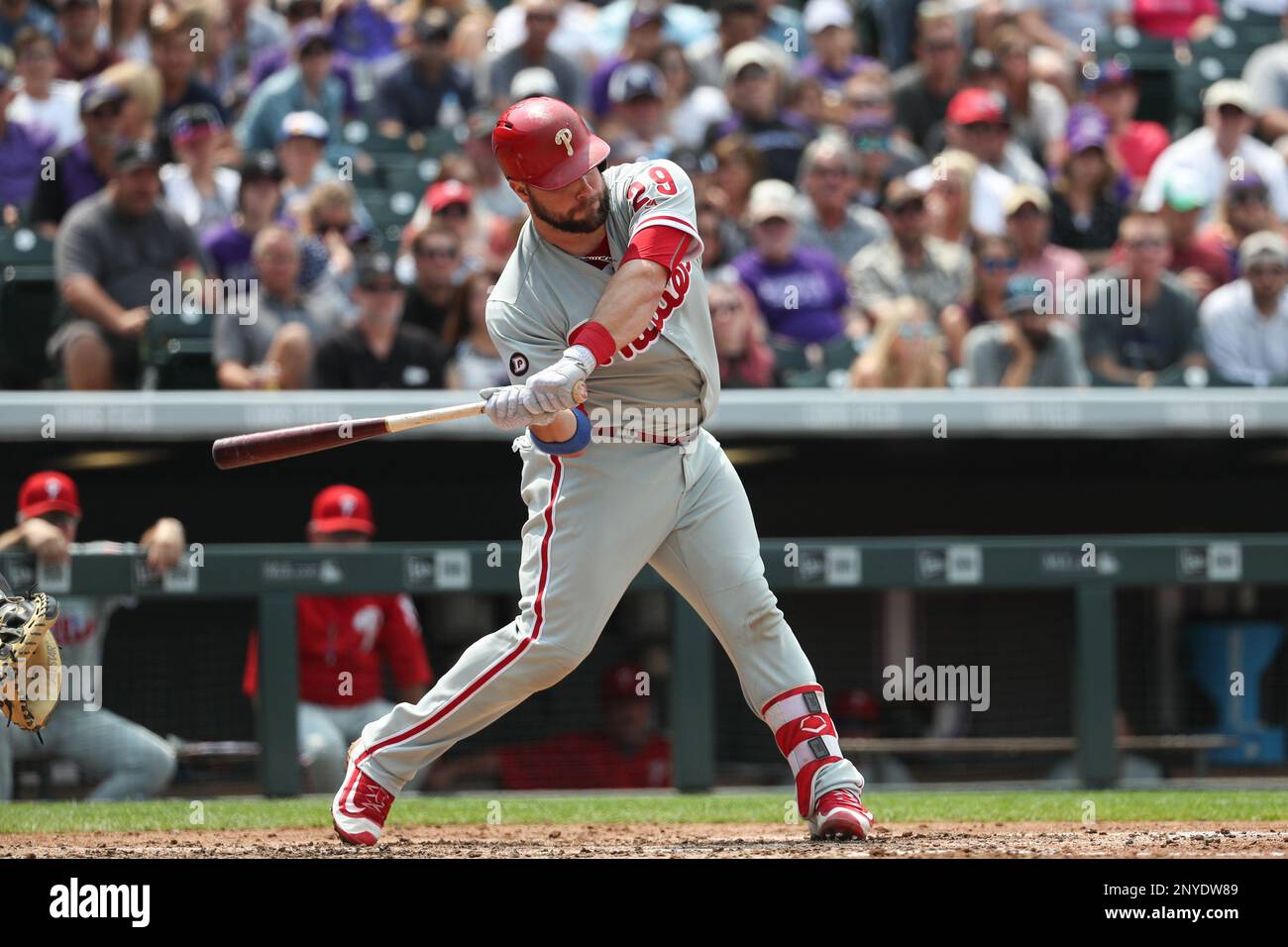 Philadelphia Phillies catcher Cameron Rupp (29) swings at the pitch in ...