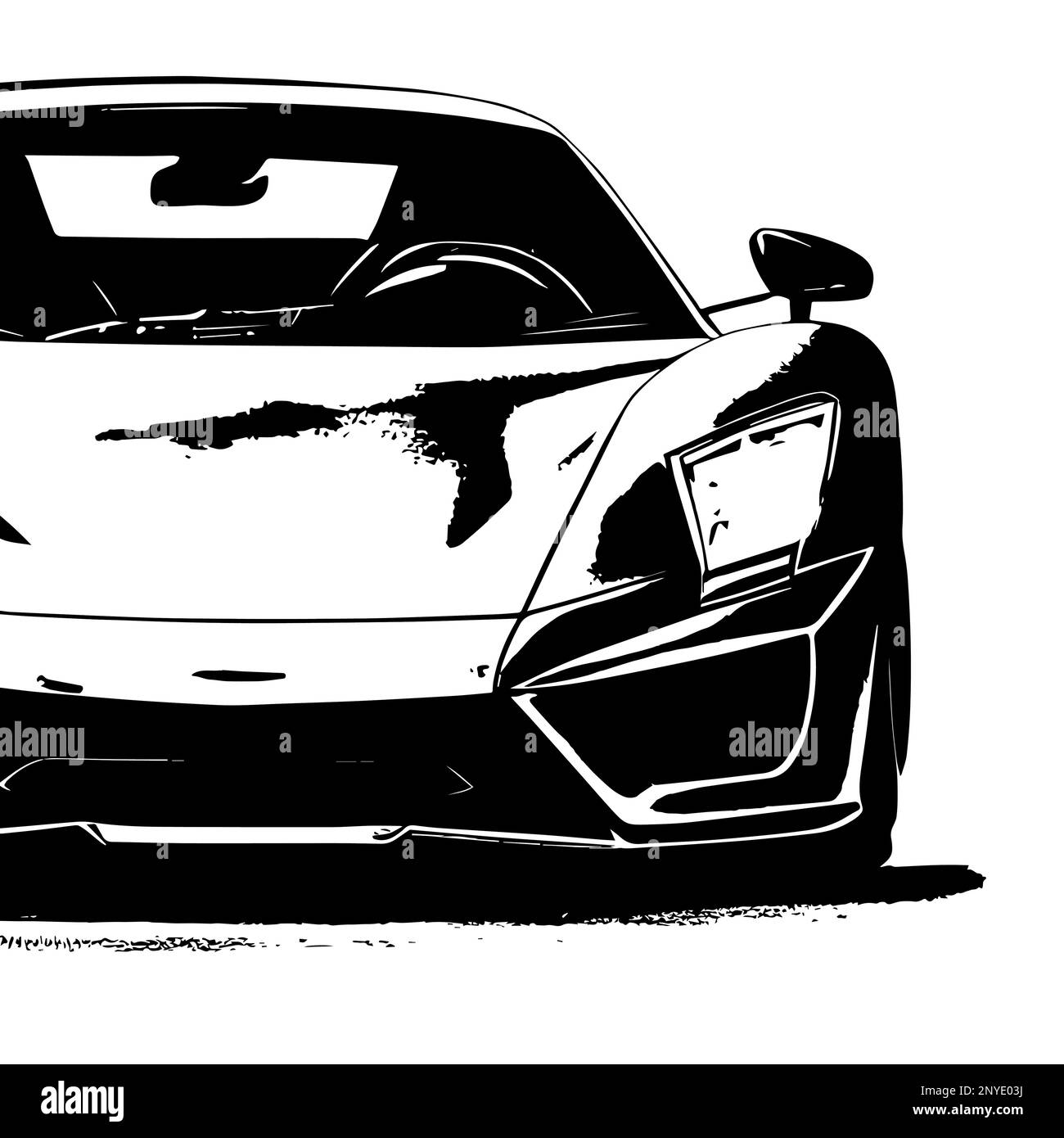 Modern Sports Car Drawing Royalty-Free Stock Image - Storyblocks