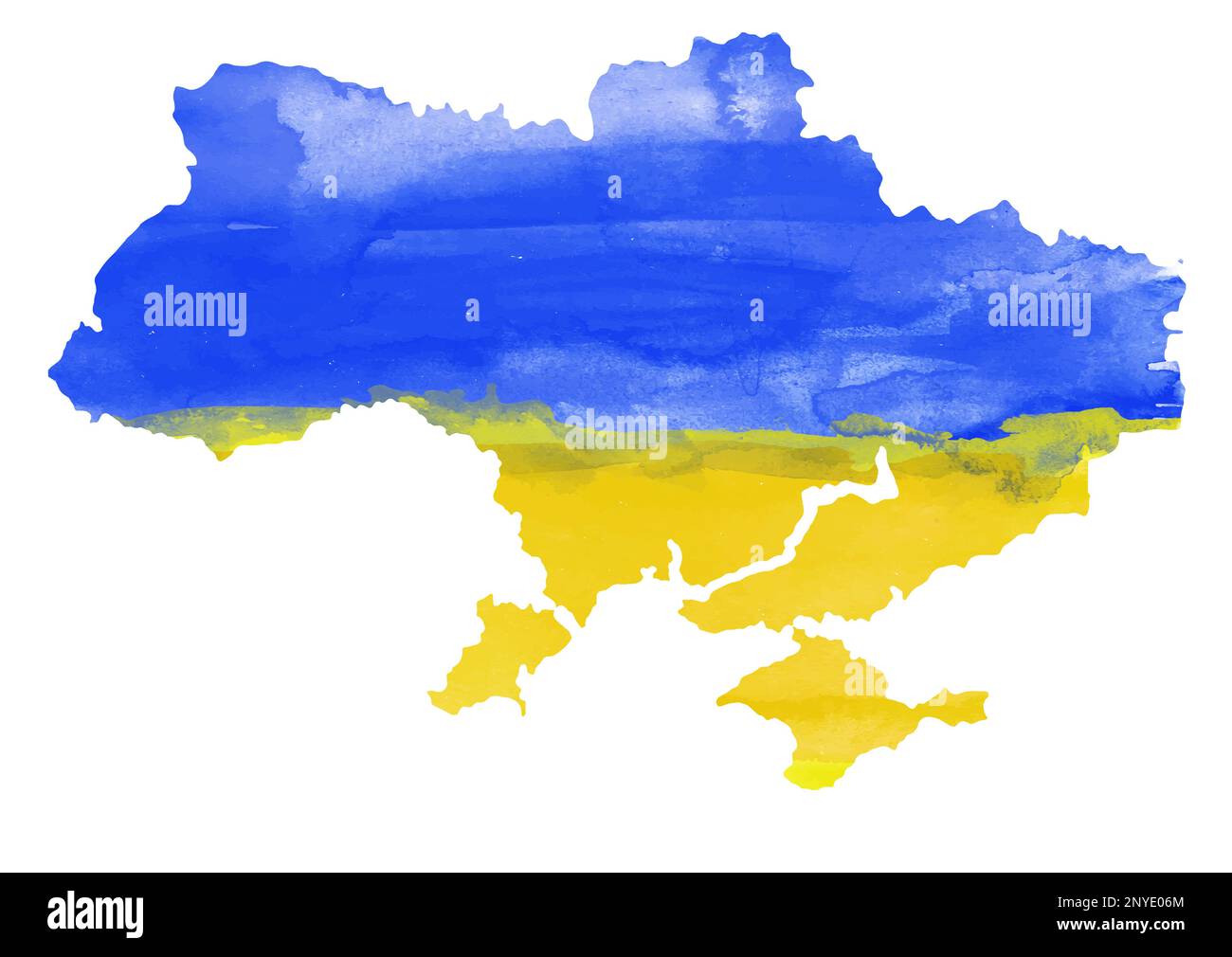 Hand painted Ukraine map in flag colours Stock Vector Image & Art Alamy