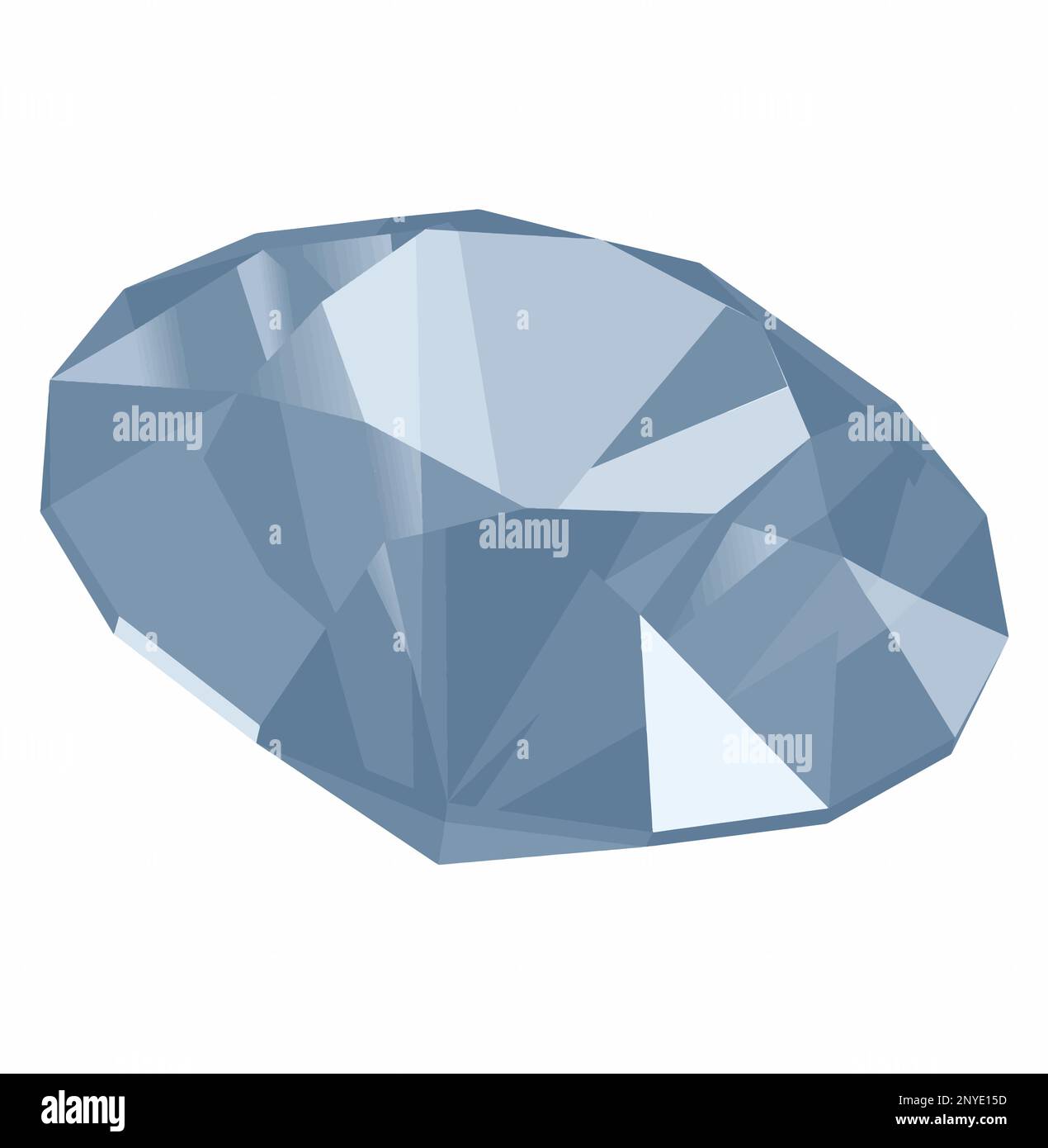 Diamond precious stone isolated over white background vector illustration. Expensive jewellery element, brilliant gemstone shape, jewellery shop logo Stock Vector
